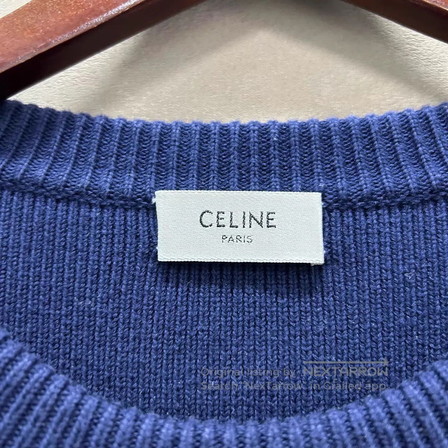 Celine Blue Crewneck Sweater with White Text. Size US S / EU 44-46 / 1 - 3 Thumbnail