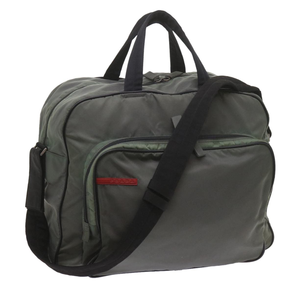 image of Prada Sports Boston Bag Nylon 2Way Green Auth 58422, Women's