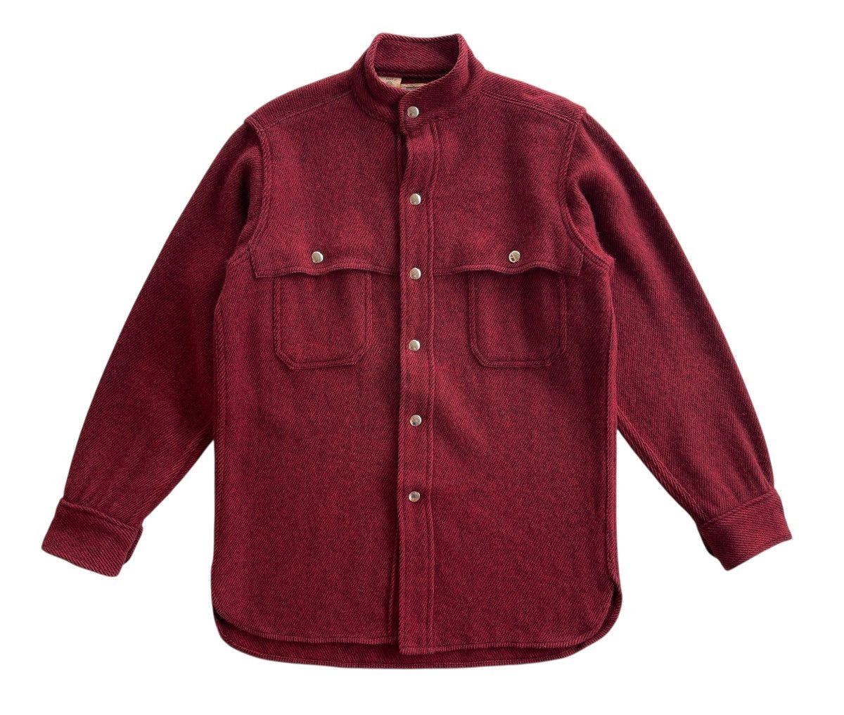Vintage 70s Paul Petzoldt Wool Blend Burgundy Shirt Size US M / EU 48-50 / 2 - 3 Thumbnail