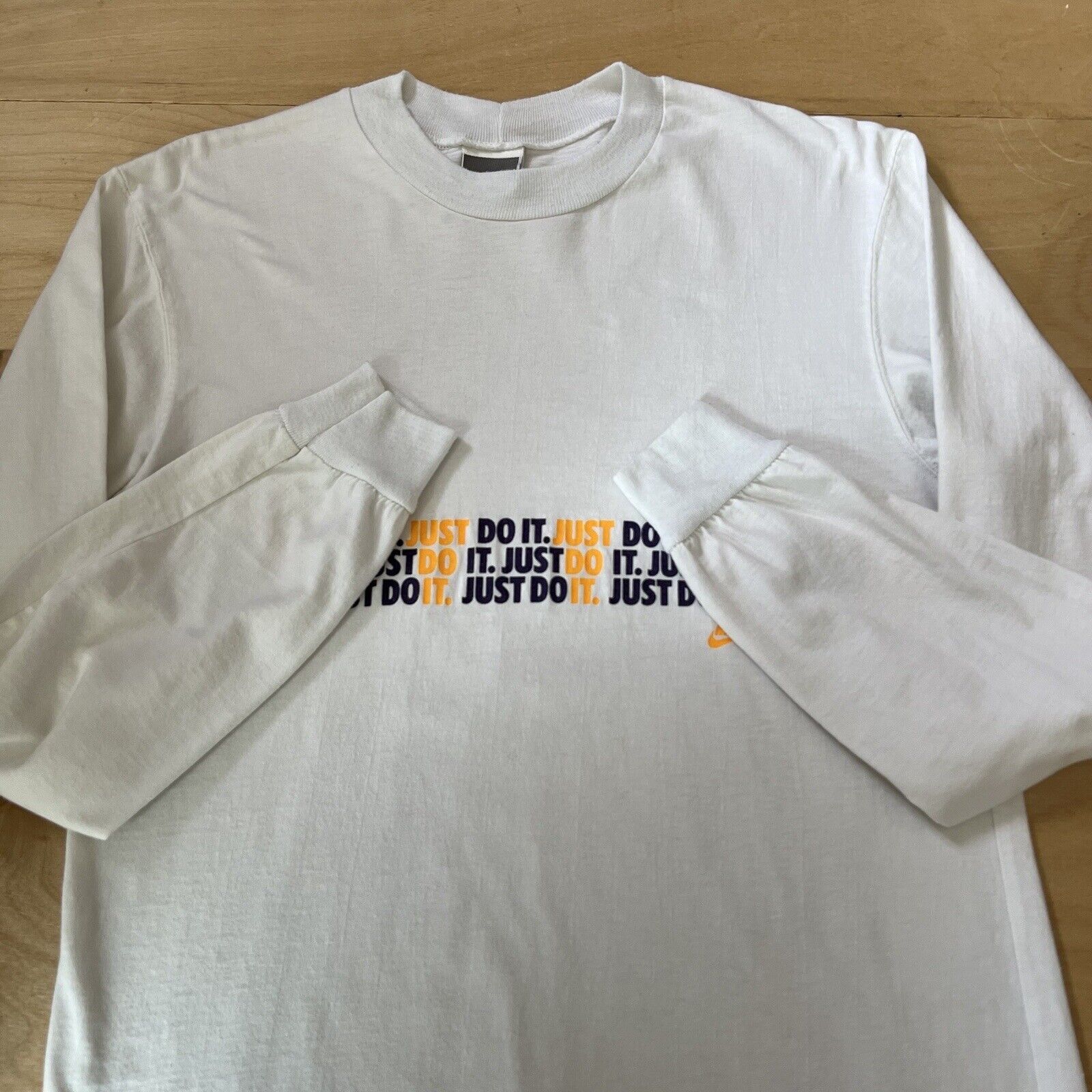 Nike × Vintage Vintage Nike Just Do It Shirt Small White 90s Long Sleeve Size US S / EU 44-46 / 1 - 3 Thumbnail