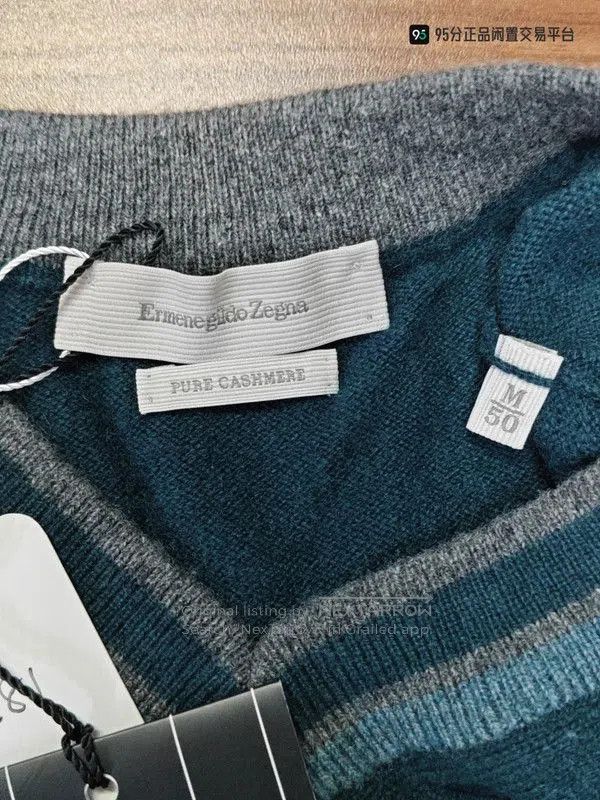 Ermenegildo Zegna Zegna Pure Cashmere Striped Sweater. Size US M / EU 48-50 / 2 - 1 Thumbnail