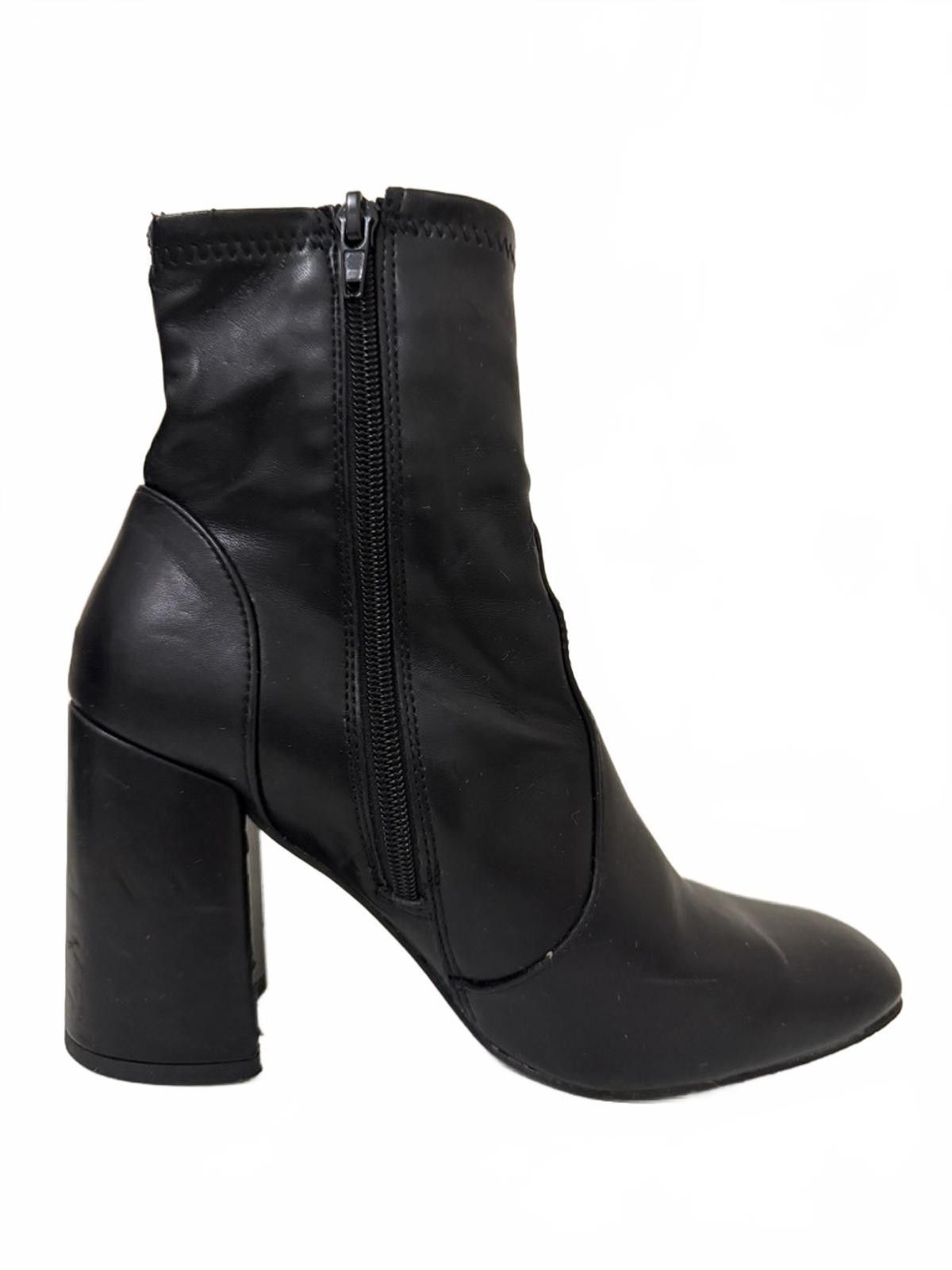 Unknown London Black Sock Boots with Block Heel Size US 8 / IT 38 - 4 Thumbnail