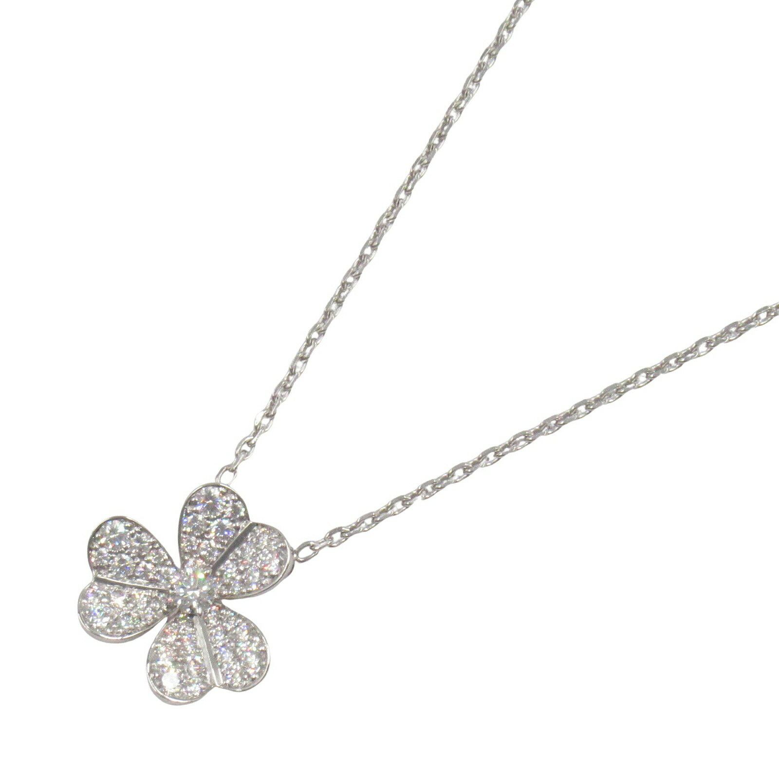 Van Cleef & Arpels Van Cleef & Arpels Van Cleef & Arpels Frivole K18WG Diamond Necklace Crocodile skin Necklace Size ONE SIZE - 1 Thumbnail