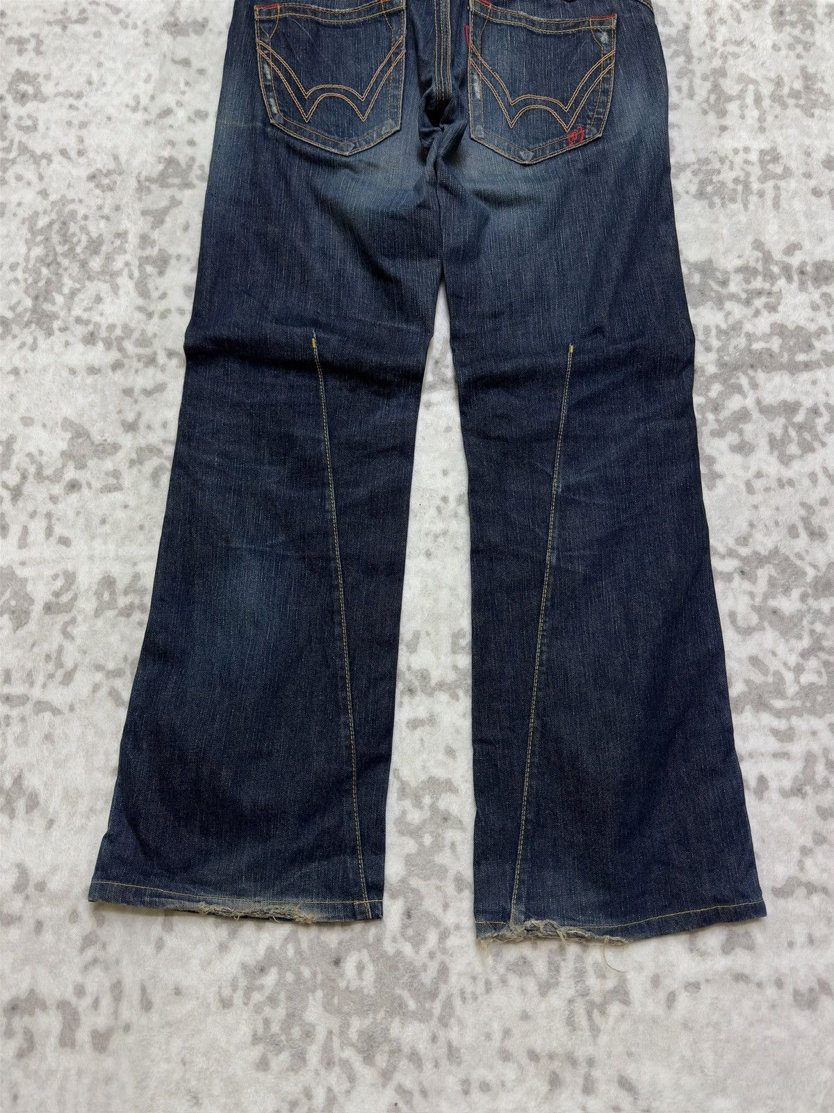 Edwin Vintage Edwin 503 Blue Trip Flared Denim Jeans Size US 31 - 10 Thumbnail