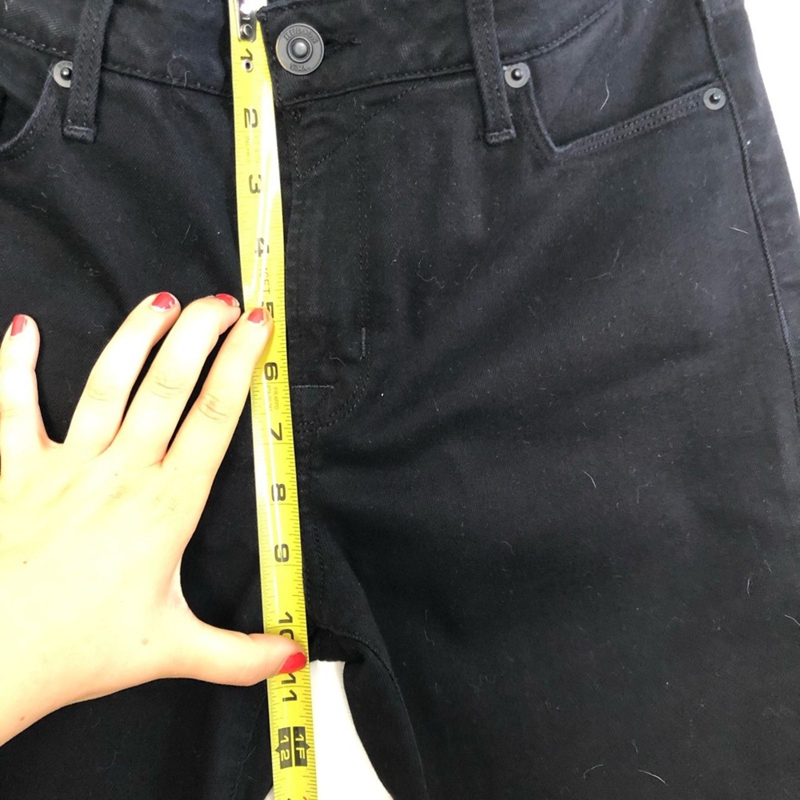 Hudson HUDSON Black MIA High Mid Rise Kick Flare Raw Hem Denim Jean Size 29" - 9 Thumbnail