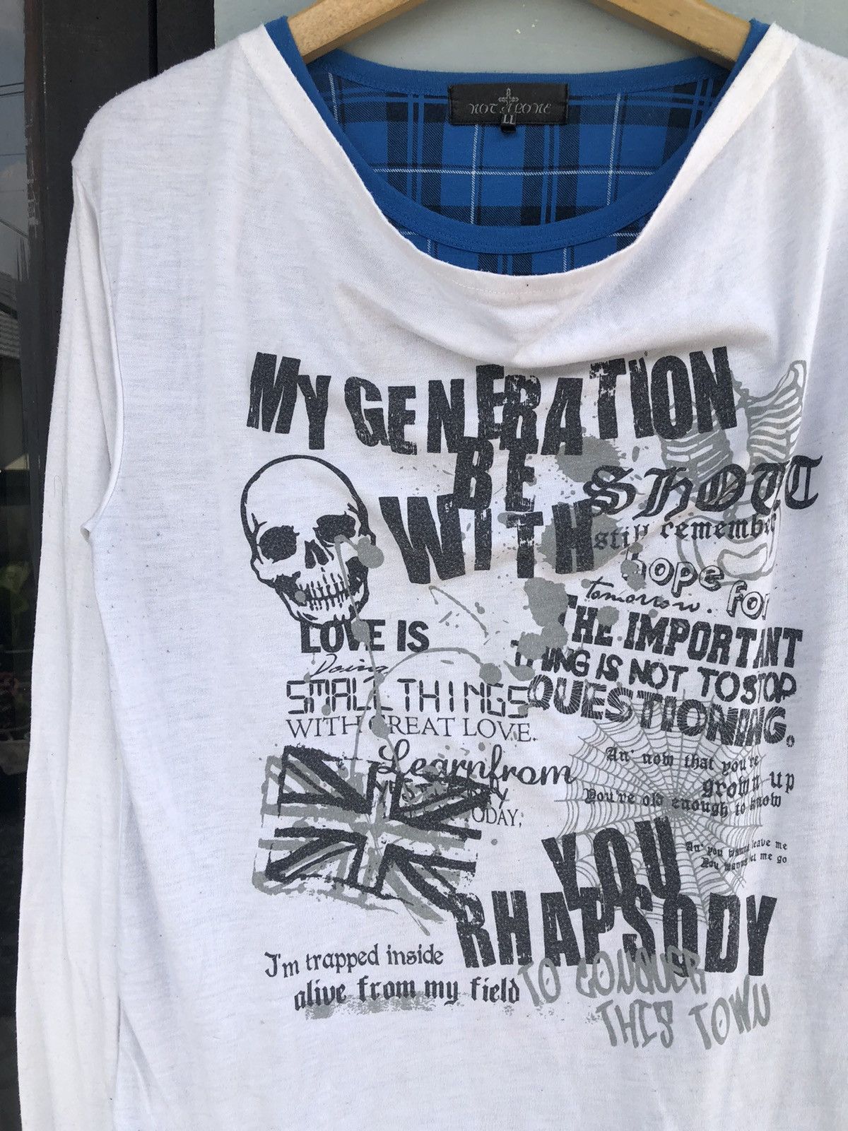 If Six Was Nine × Japanese Brand × PPFM Notalone-Japanese Skull Spider Poem Double Layered Size US M / EU 48-50 / 2 - 3 Thumbnail