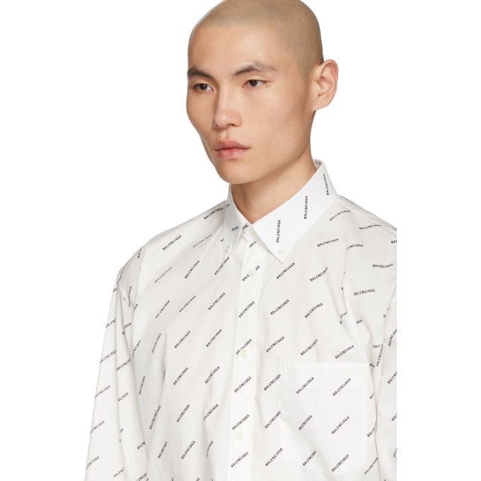 Balenciaga Balenciaga All-Over Logo Shirt Size US L / EU 52-54 / 3 - 1 Thumbnail