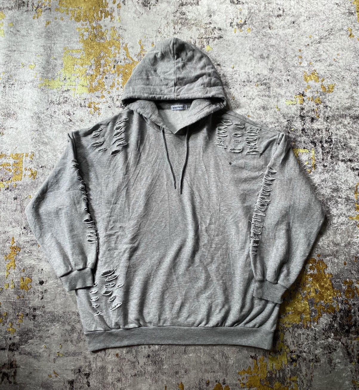 If Six Was Nine × Japanese Brand × Le Grande Bleu (L.G.B.) Japanes Browny Distressed hoodie oversize Size US XL / EU 56 / 4 - 1 Thumbnail