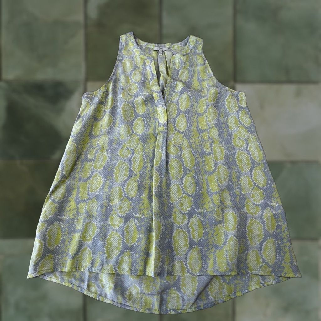 Joie Joie Womens Silk Top XS Extra Large Gray Yellow Snakeskin V Neck Blouse Size XS / US 0-2 / IT 36-38 - 1 Thumbnail