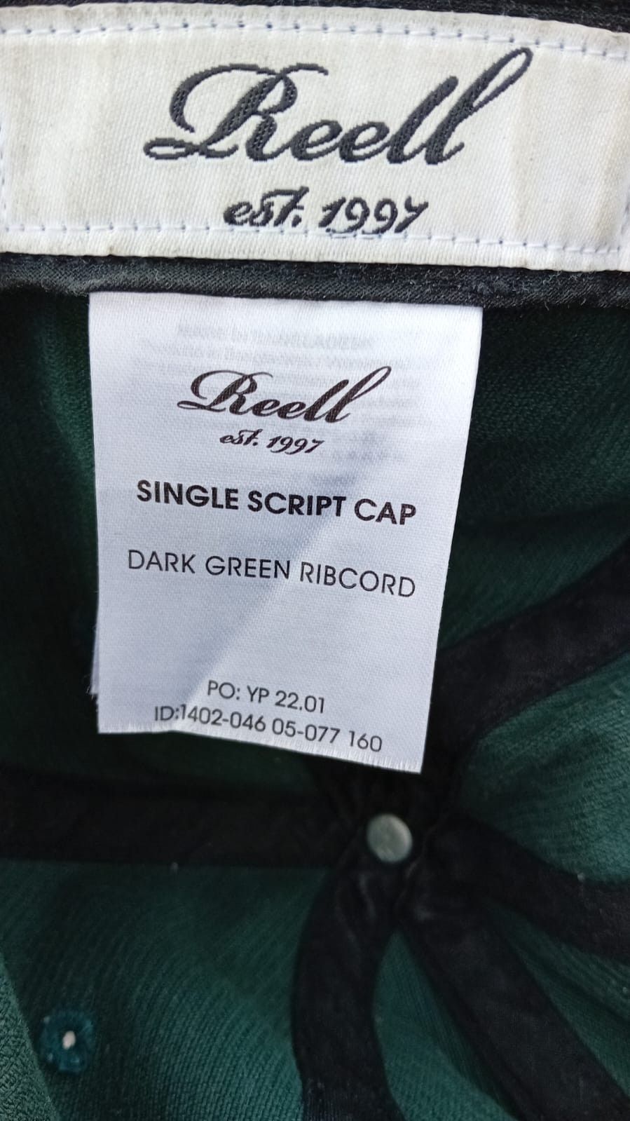 Other Reell Single Script Courduroy Hat Dark Green Ribcord cap Size ONE SIZE - 2 Thumbnail