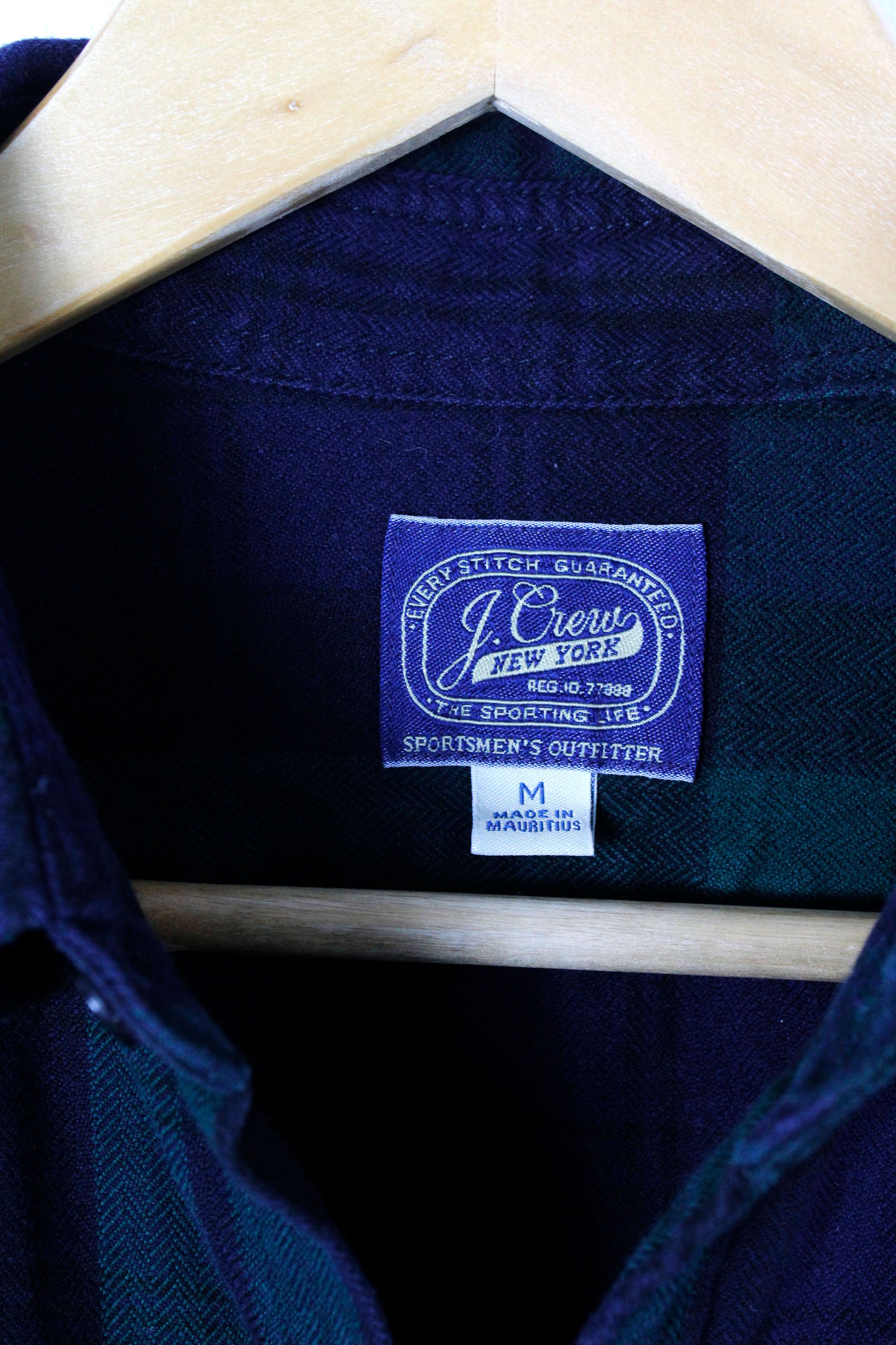Flannel × J.Crew J.Crew Green Plaid Check Flannel Shirt Size US M / EU 48-50 / 2 - 4 Thumbnail
