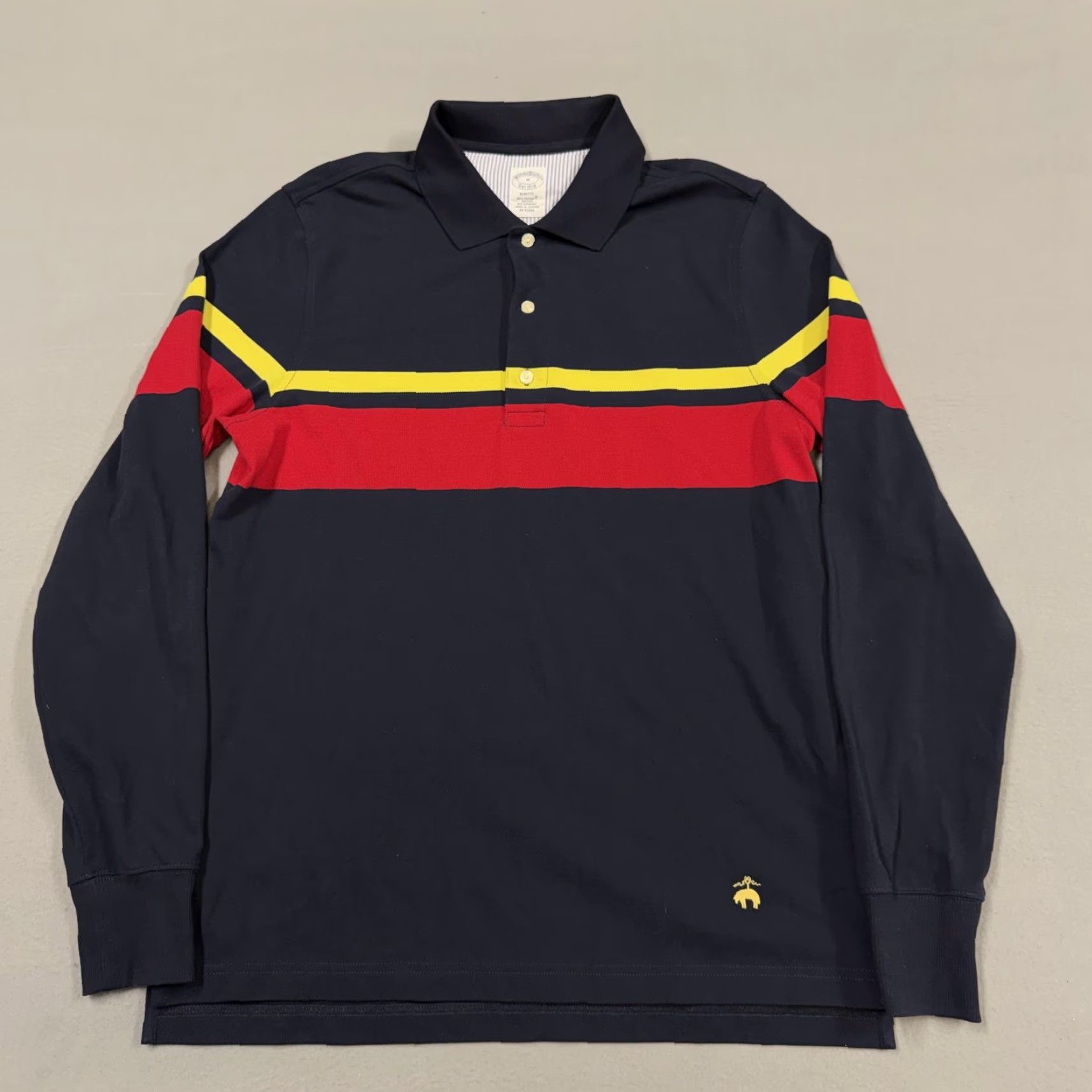 Brooks Brothers Brooks Brothers Polo Shirt Mens M Blue Stripe Long Sleeve Slim Fit Knit Size US M / EU 48-50 / 2 - 2 Thumbnail