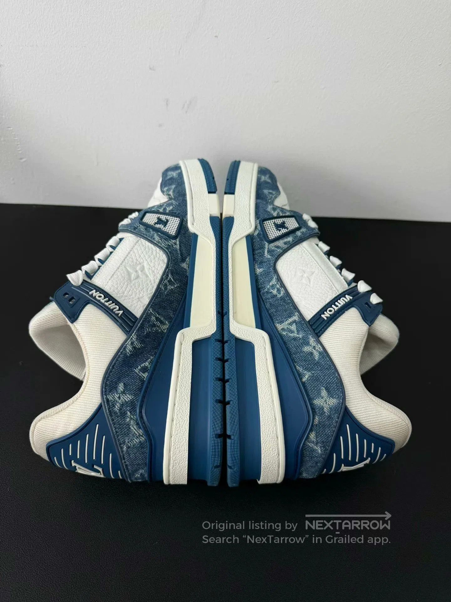 Louis Vuitton lv trainer blue and white sneaker. Size US 7 / EU 40 - 6 Thumbnail