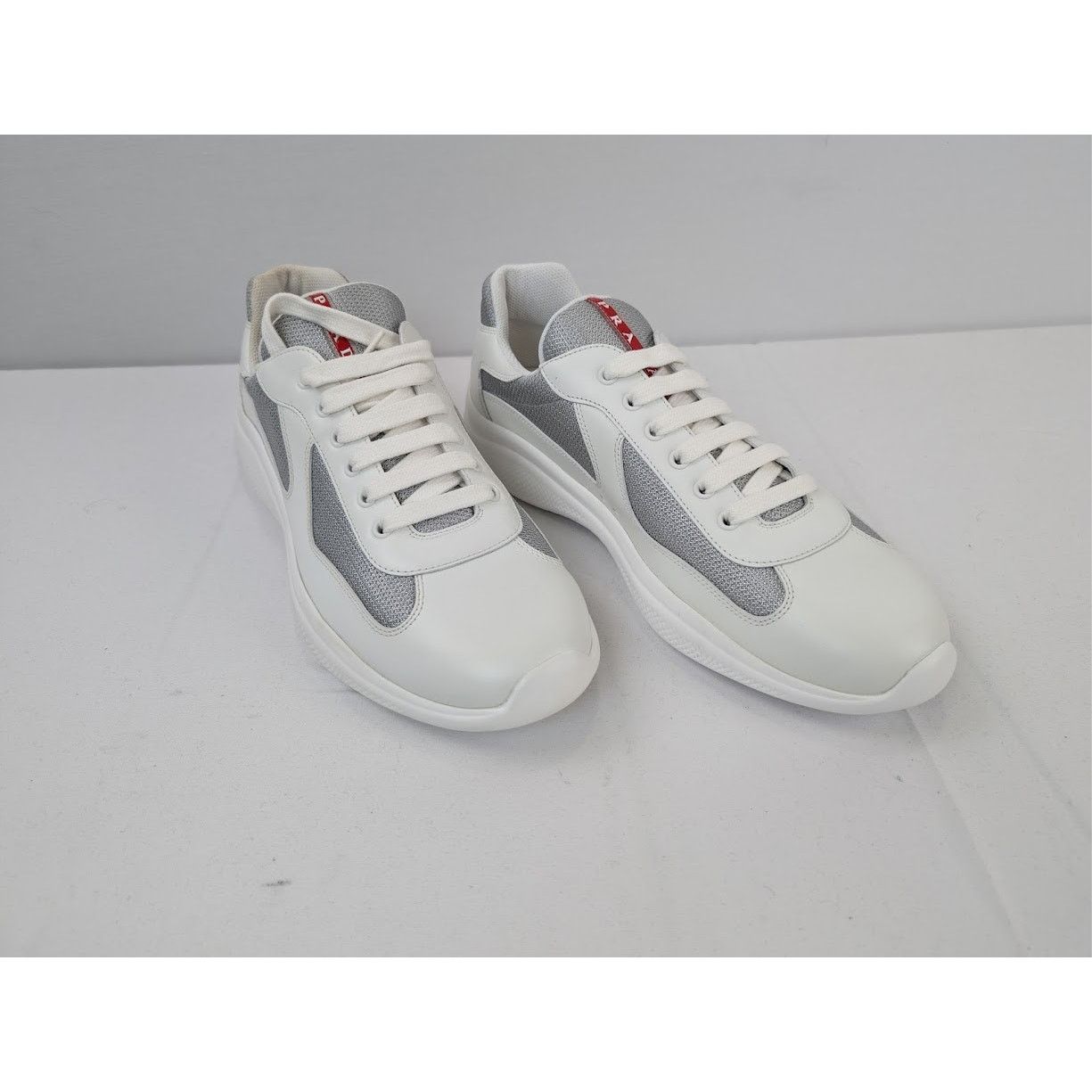 Prada o1rshd1 Calzature Uomo Sneakers in Bianco Argento Size US 12 / EU 45 - 6 Thumbnail