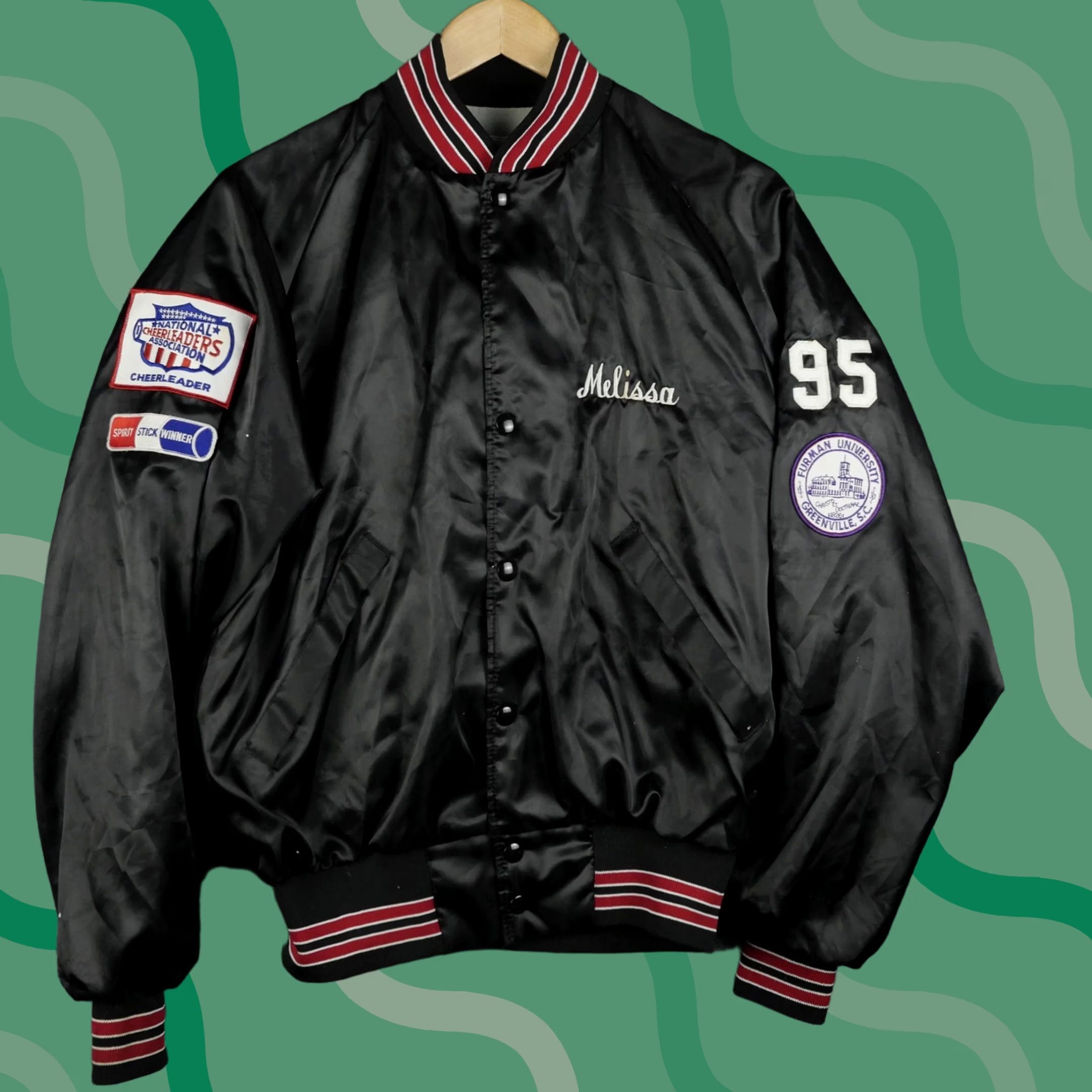 Dunbrooke VINTAGE Dunbrooke Jacket Womens M Satin Colonial Cheerleading Varsity Black 90s Womens Size M / US 6-8 / IT 42-44 - 1 Thumbnail