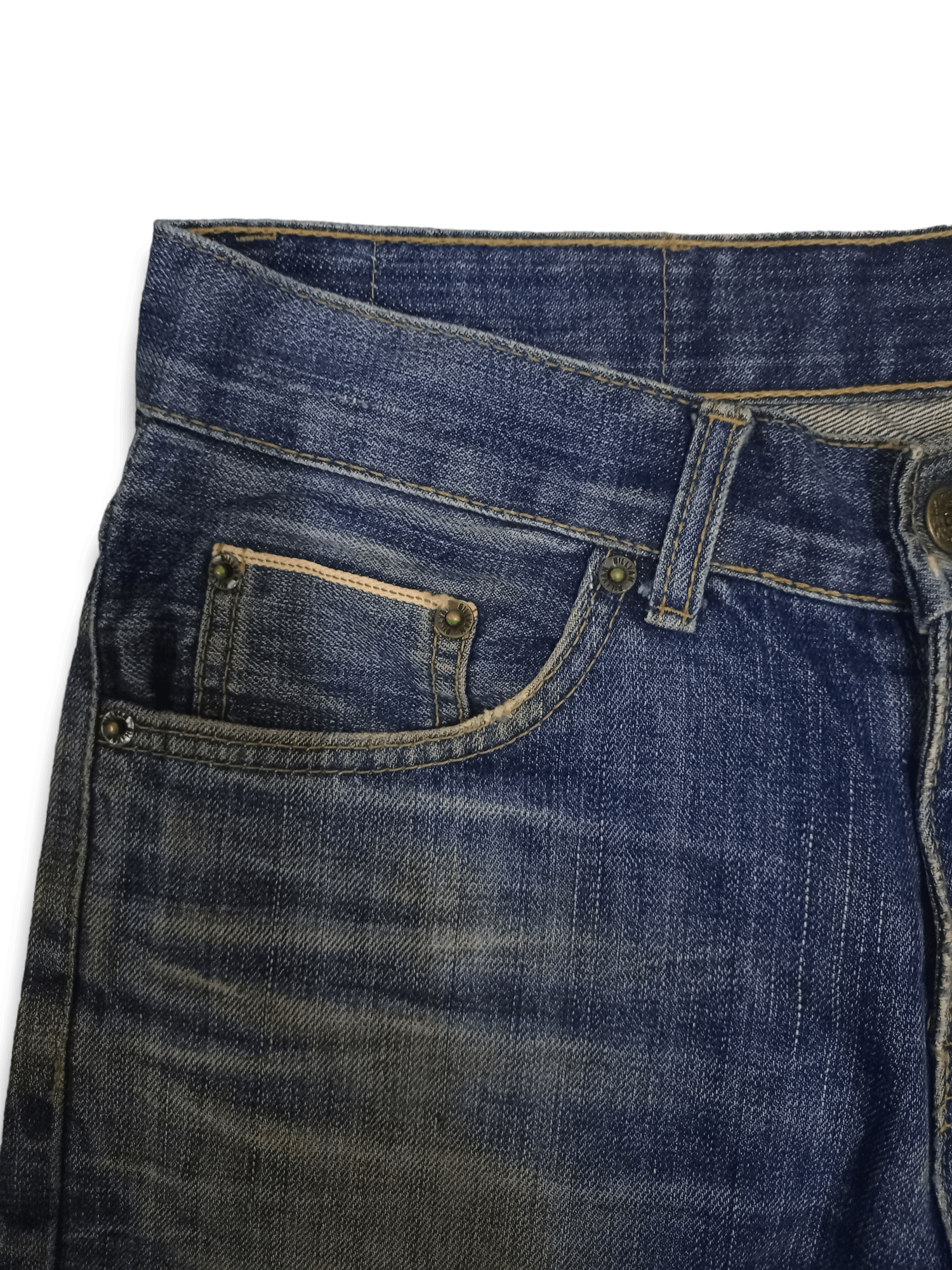 Japanese Brand Vintage BILLVAN Mud Wash Distressed Selvedge Loose Jeans Size US 31 - 7 Thumbnail