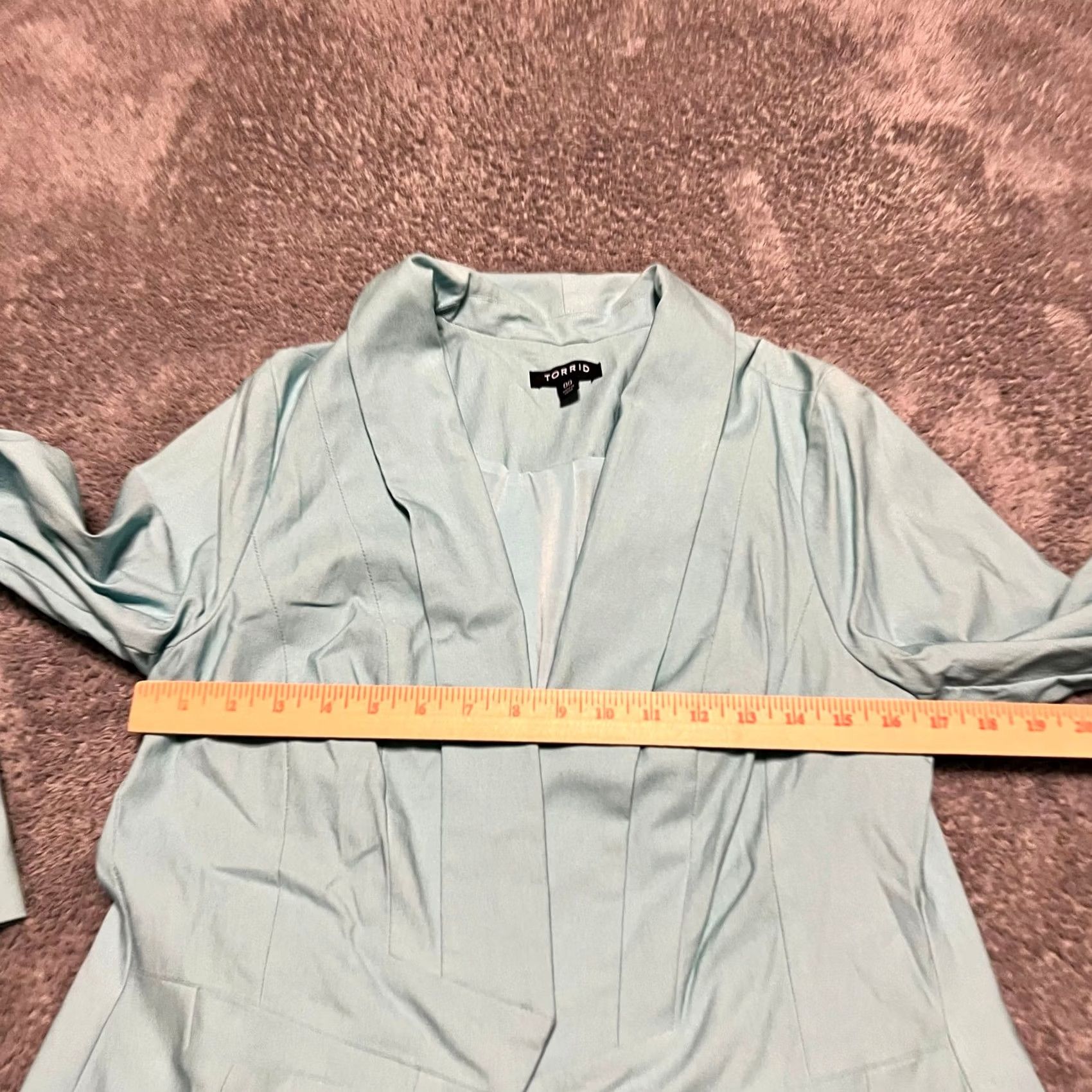 Torrid Torrid Blazer Women's XL Plus Light Blue Open Front Coat/Jacket Size XL / US 12-14 / IT 48-50 - 4 Thumbnail