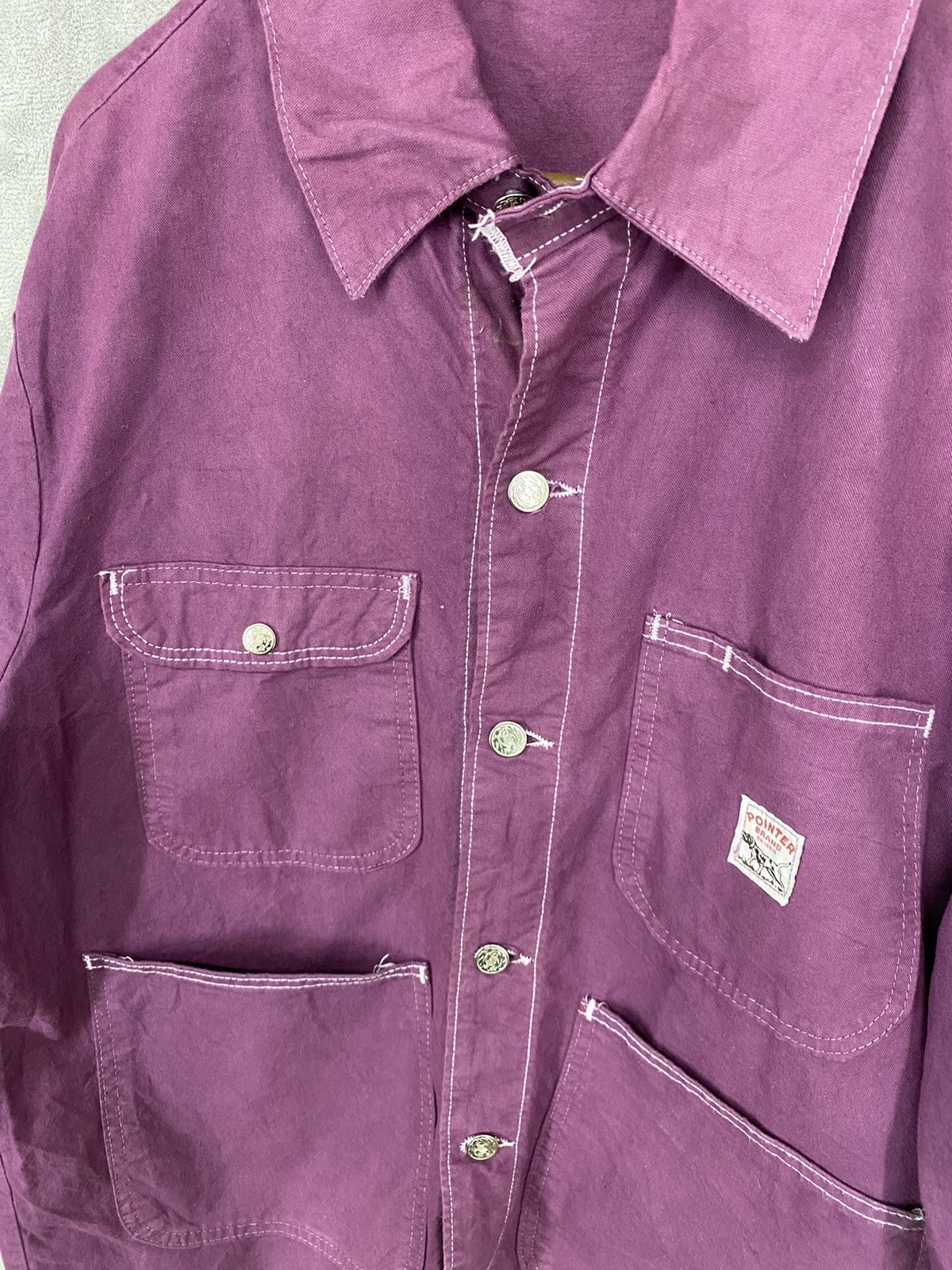 Pointer Vintage 80s POINTER BRAND Workwear Purple Jecket Made In USA Size US L / EU 52-54 / 3 - 12 Thumbnail