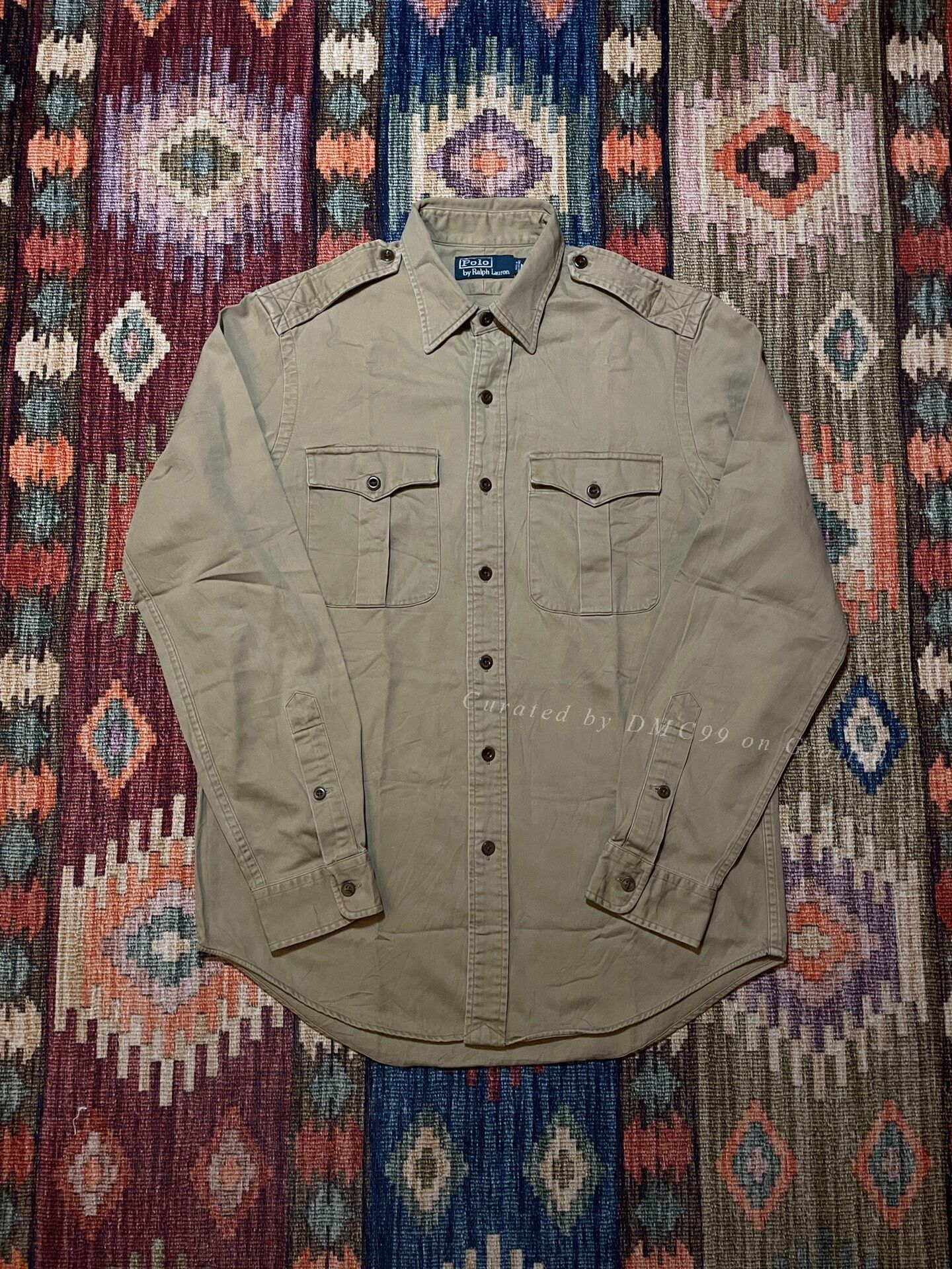 Ralph Lauren RALPH LAUREN Khaki Puppy Print Military Shirt Size US M / EU 48-50 / 2 - 1 Thumbnail
