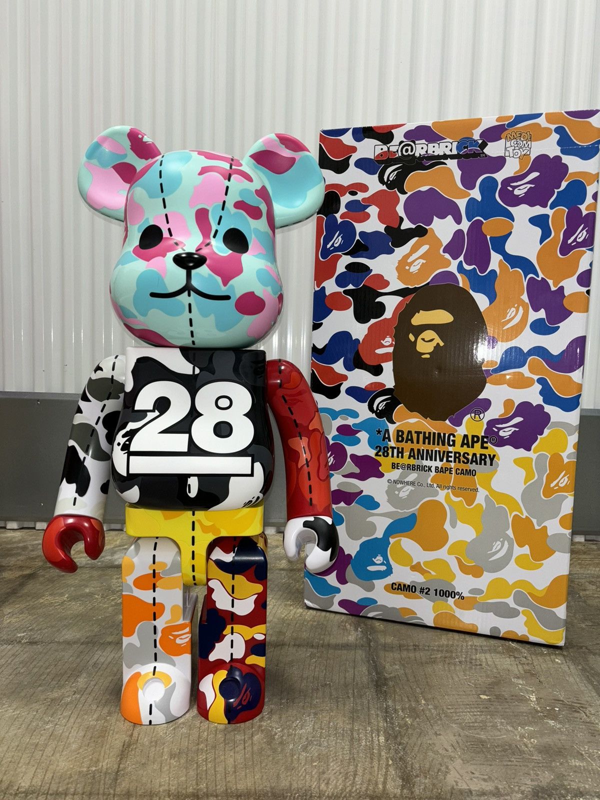 Bape Bape 28th Anniversary Bearbrick #3 1000% | Grailed