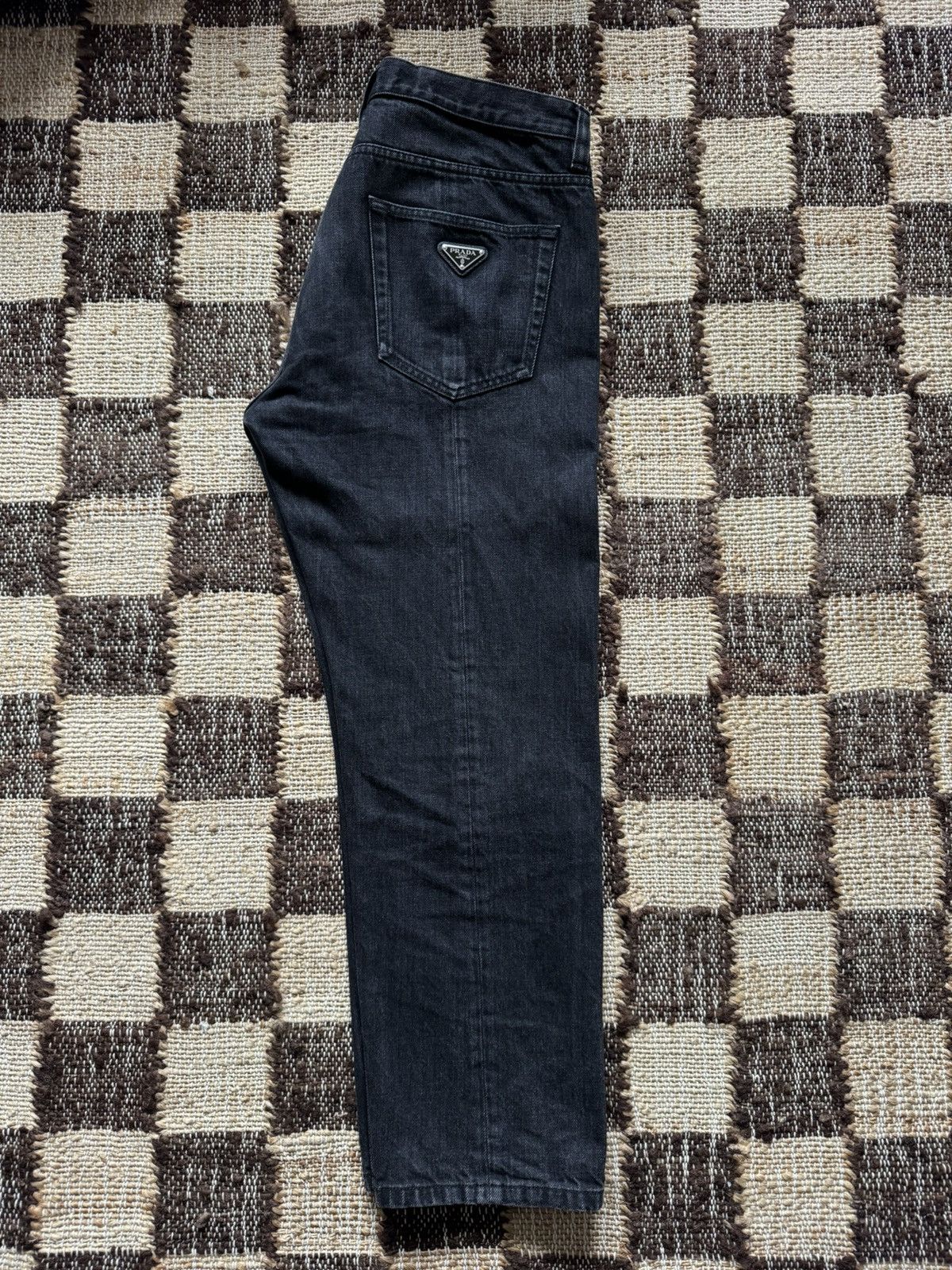 Prada Black Triangle Logo Denim Size US 32 / EU 48 - 2 Thumbnail