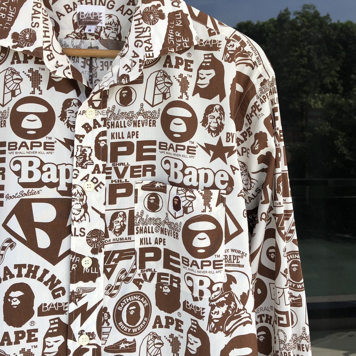 Bape Newspaper Logo Button Up Shirt Size US M / EU 48-50 / 2 - 6 Thumbnail