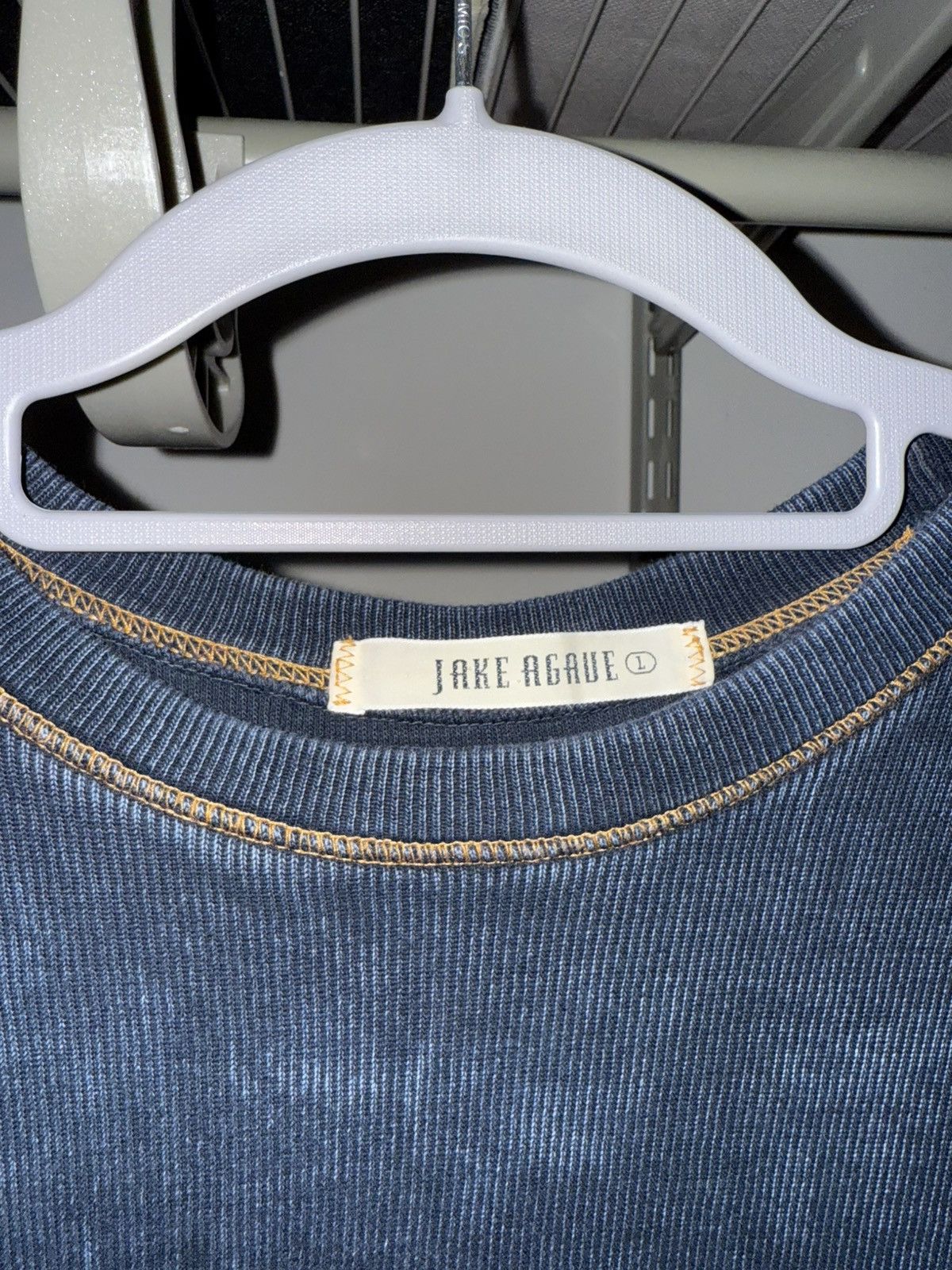 Other Vintage Blue Mock Denim Cotton Long Sleeve Size US L / EU 52-54 / 3 - 5 Thumbnail