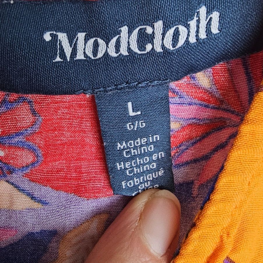 Modernica Modcloth Womens Floral Kimono Maxi Dress Sz L Vibrant Resort Size L / US 10 / IT 46 - 6 Thumbnail
