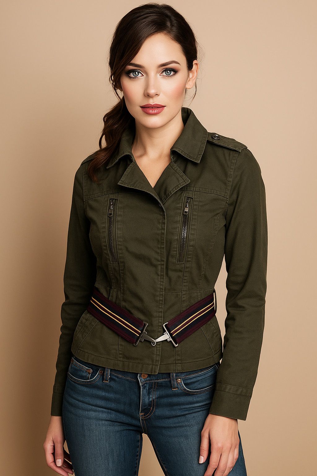 Levi's LEVI'S Positively Superior Green Military S Crop Jacket Size S / US 4 / IT 40 - 1 Thumbnail