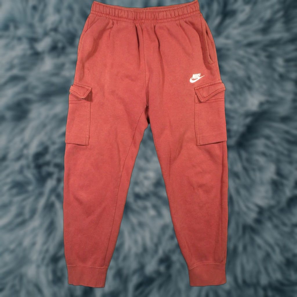 Nike Nike Cargo Sweatpants Mens Small Clay Red Fleece Joggers 27 Inseam 90s Sports Cargo Pockets Mens Nike Size US 28 / EU 44 - 1 Thumbnail