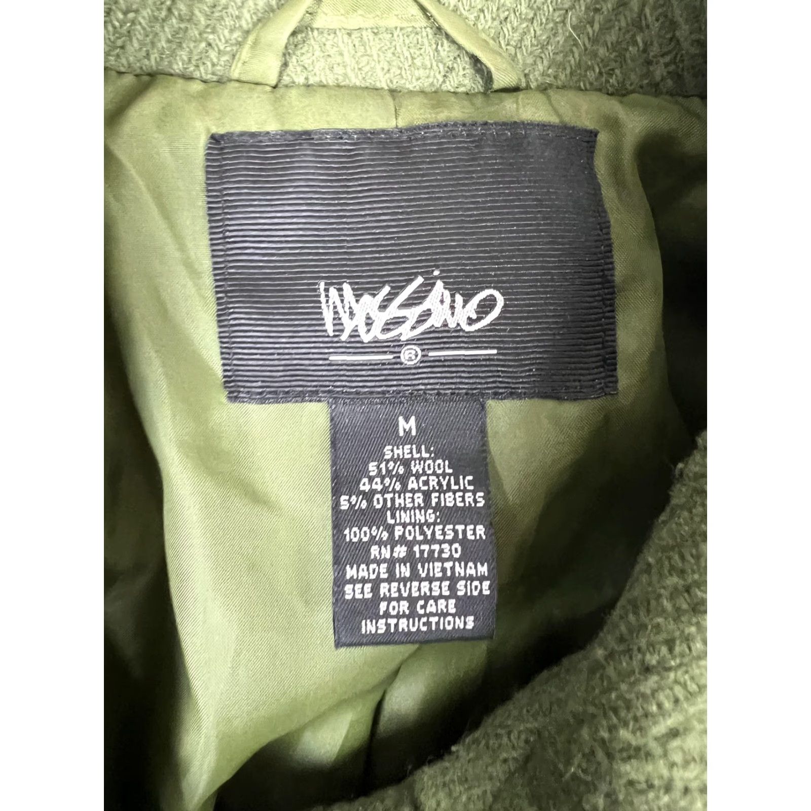 Mossimo Mossimo Coat Womens Medium Green Wool Herringbone Pea Coat Button Front Lined Size M / US 6-8 / IT 42-44 - 2 Thumbnail