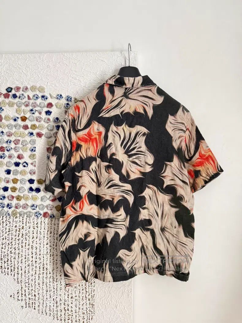 Our Legacy Our Legacy Flame print linen short-sleeved shirt Size US S / EU 44-46 / 1 - 2 Thumbnail