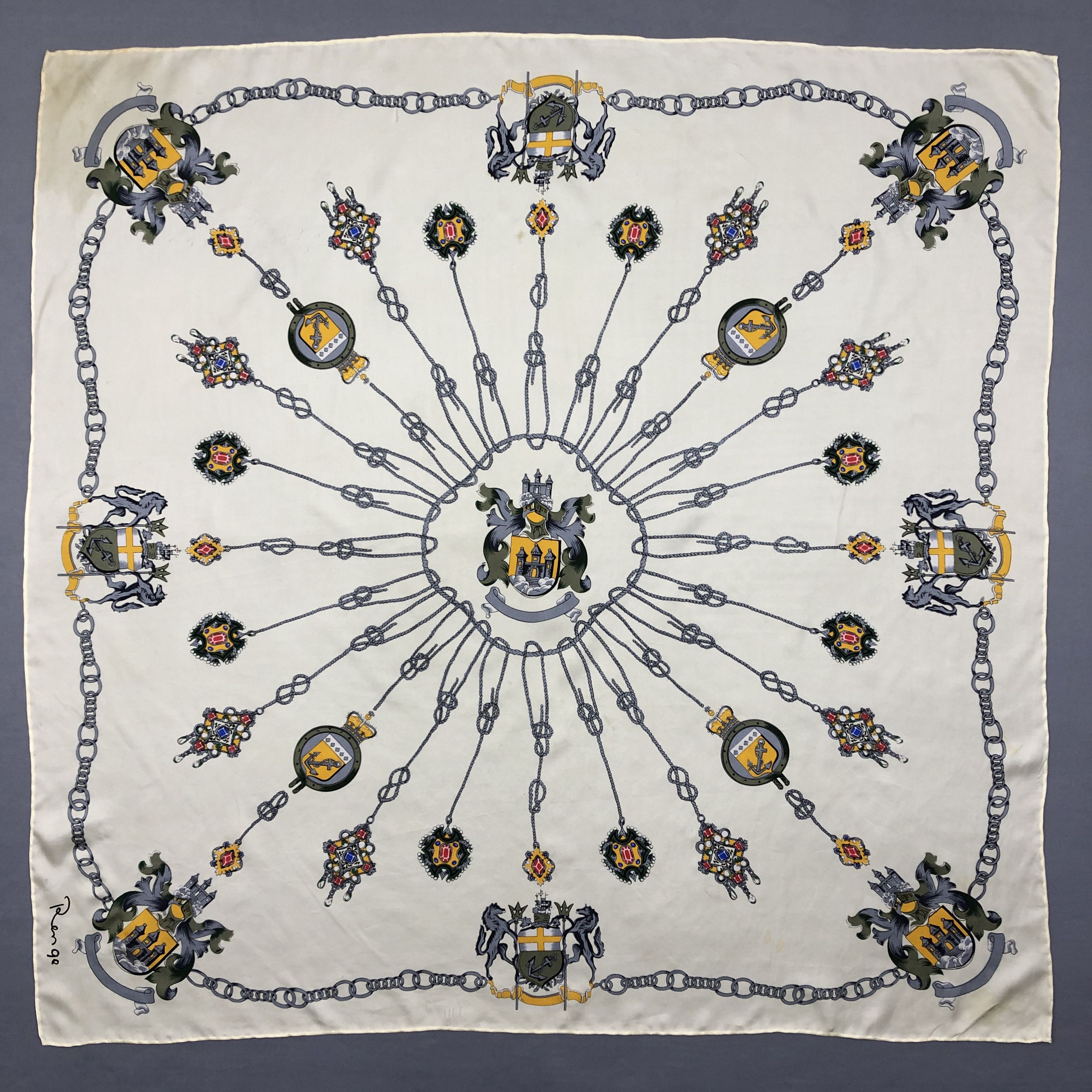 Japanese Brand Vintage Renge SILK Scarf Twill Stole Wraps Scarves - GF60000 Size ONE SIZE - 1 Thumbnail