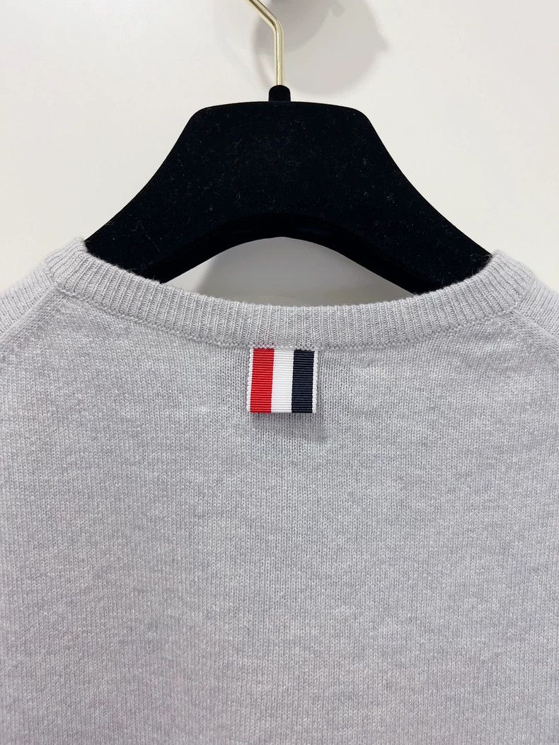 Thom Browne Thom browne Four-bar light gray pullover cashmere sweater 2 Size S / US 4 / IT 40 - 6 Thumbnail