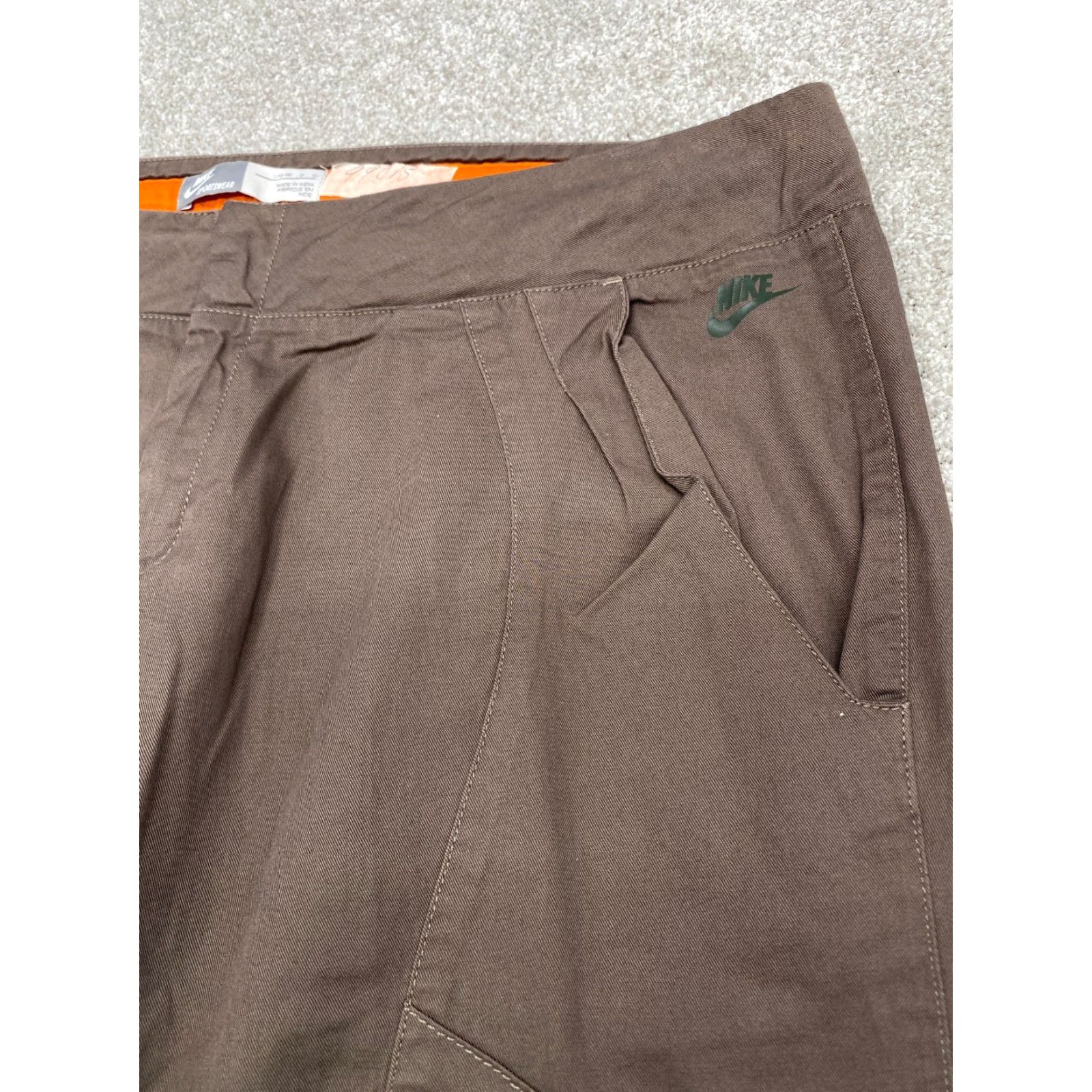Nike Nike Sportswear Shorts Bermuda Women L Brown 12-14 Knit Cotton Polyester Athletic Golf Pockets Drawstring Front Size 36" / US 14 / IT 50 - 3 Thumbnail