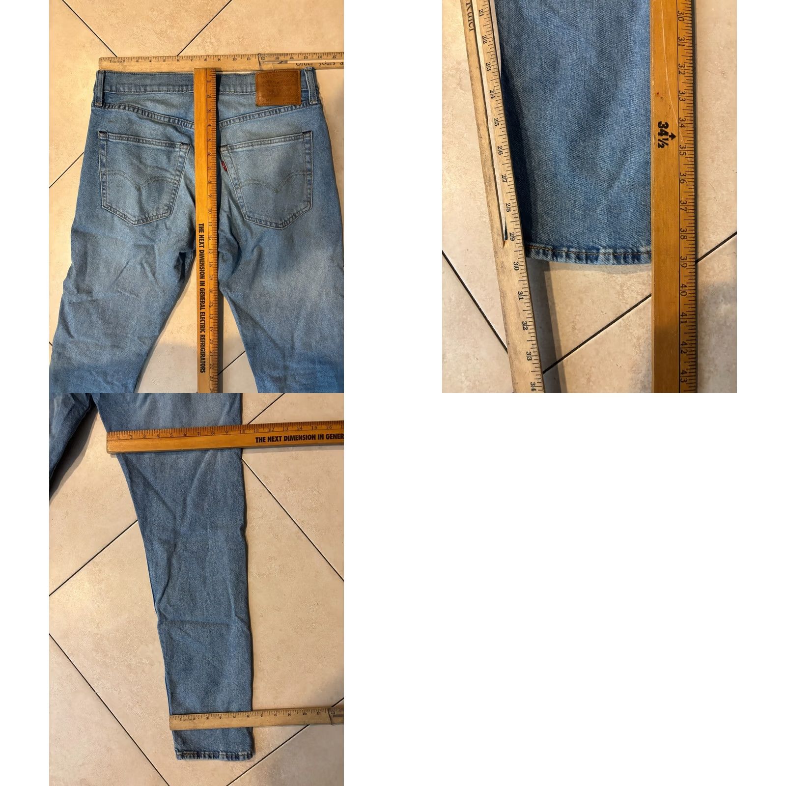 Levi's Levi’s Jeans Lot 512 Premium Mens Size 31 Light Wash Blue Big E Leather Tag 5482 Size US 31 - 8 Thumbnail