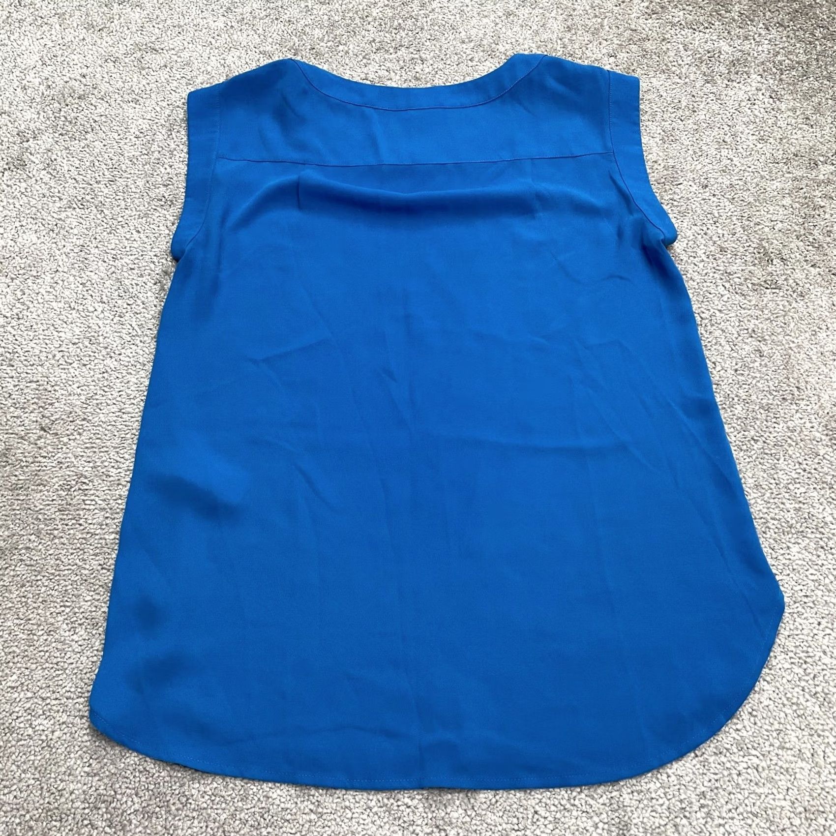 J.Crew J.Crew Blouse Shirt Drapey Tank Top Sleeveless Blue Chiffon 0 Womens N/A Size XS / US 0-2 / IT 36-38 - 2 Thumbnail