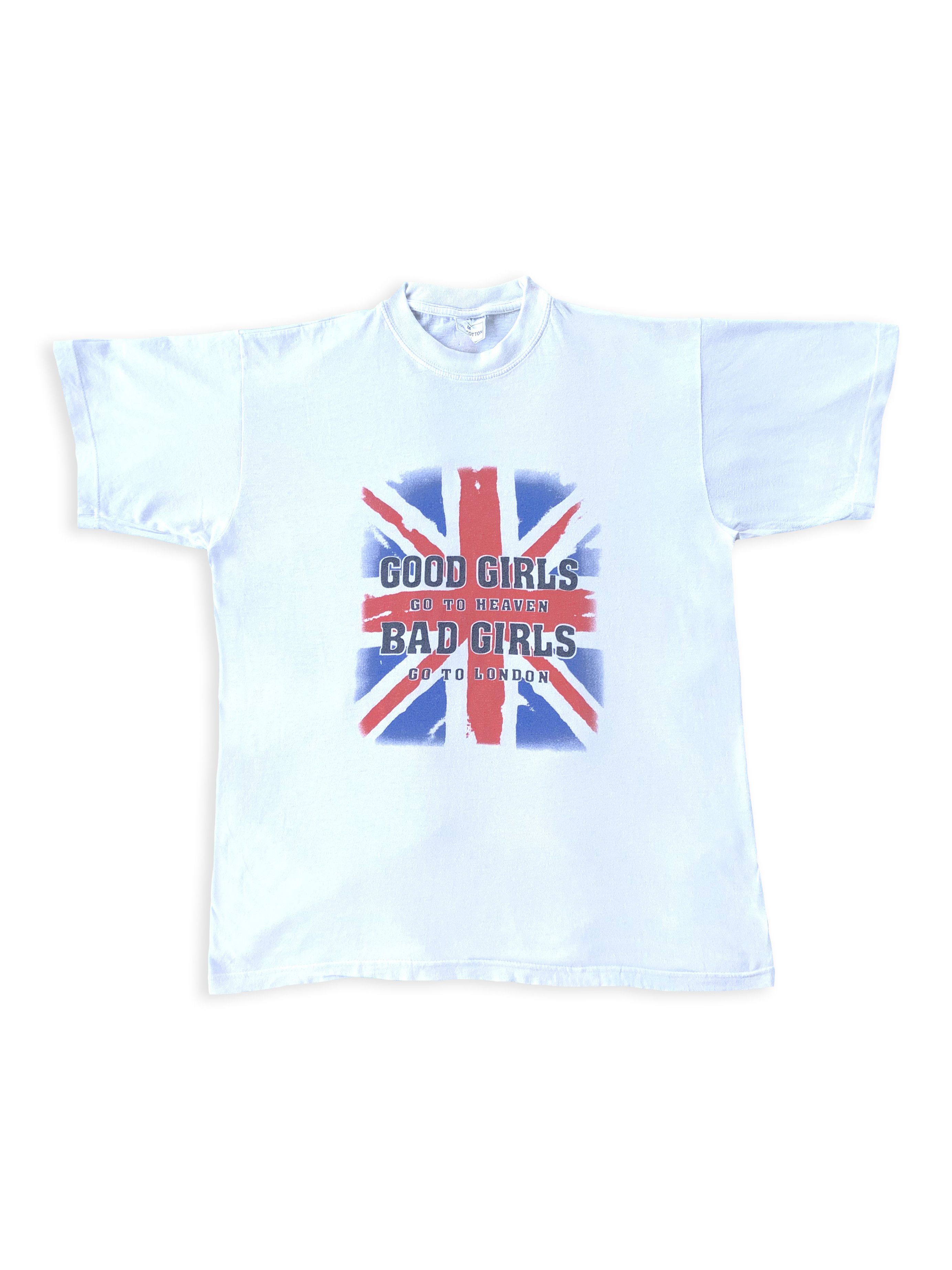 Vintage Vintage 90s BAD GIRLS GO TO LONDON t shirt Y2K Retro UK Flag Size US M / EU 48-50 / 2 - 1 Thumbnail