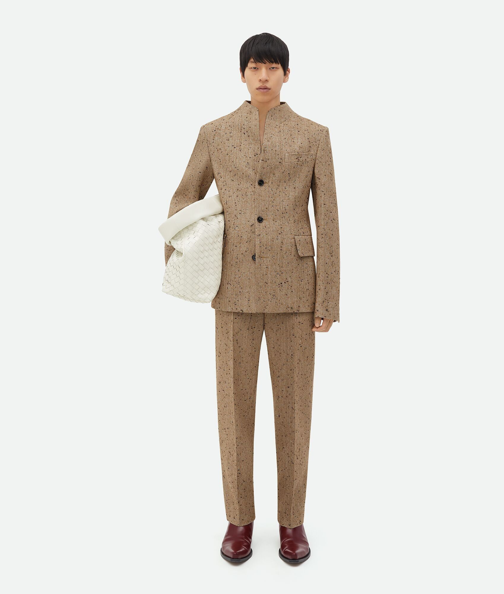 Bottega Veneta o1w1db10525 Knotted Wool Funnel Neck Jacket in Camel/Fondant Size US S / EU 44-46 / 1 - 4 Thumbnail