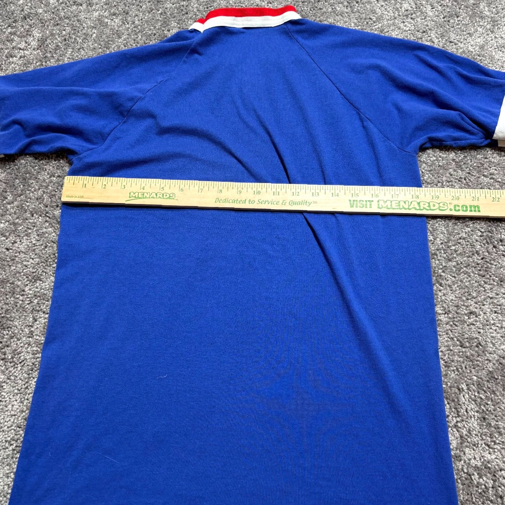 Vintage VINTAGE Chicago Cubs Ringer Tee XL Blue Sand Knit 70s 80s T-Shirt Made USA Mens USA shirt Size US XL / EU 56 / 4 - 8 Thumbnail