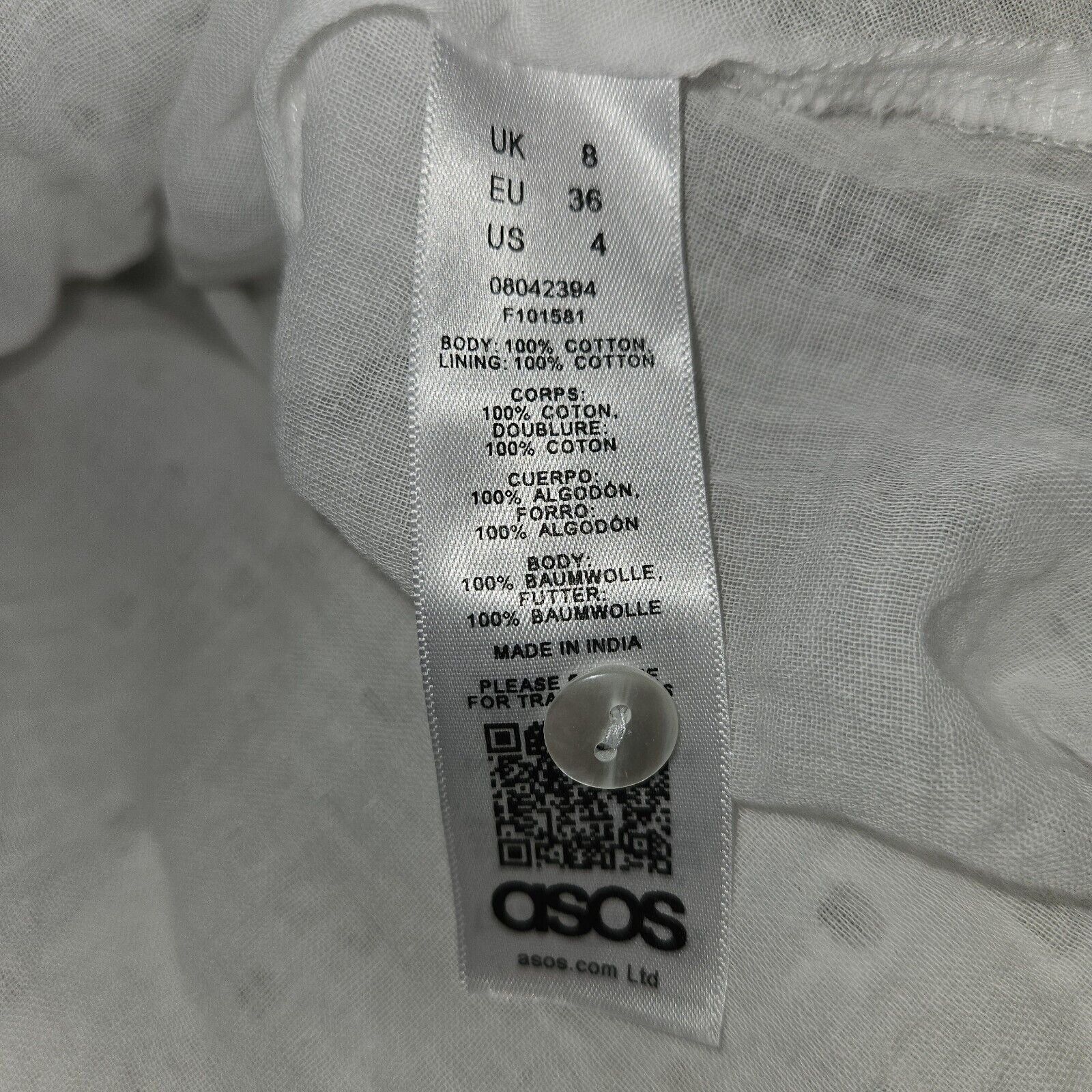 Asos ASOS Broderie Boho Dress UK8 US 4 White Cotton Trapeze Floun Size S / US 4 / IT 40 - 8 Thumbnail