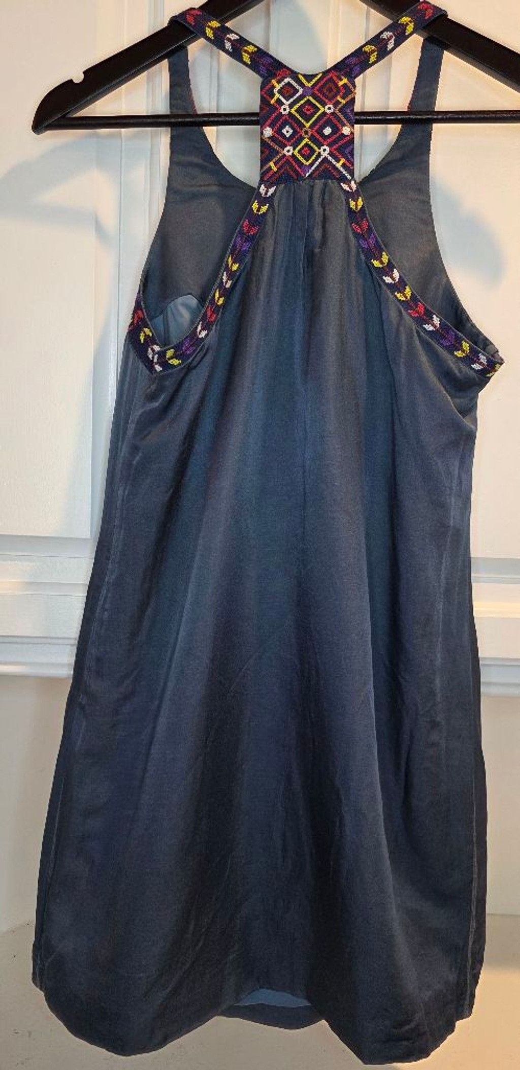 Tibi Tibi Embroidered Shift Dress Navy Sleeveless Boho Resort Sum Size S / US 4 / IT 40 - 3 Thumbnail