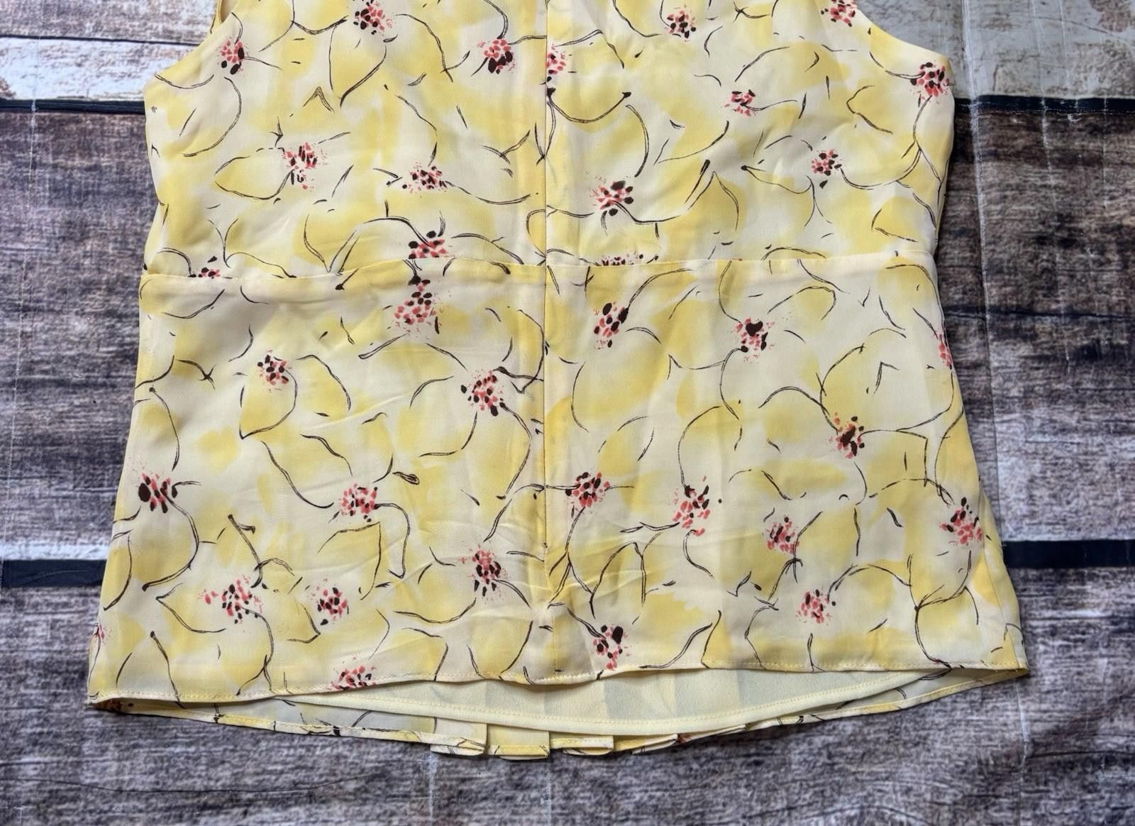 Ann Taylor VTG Ann Taylor Silk Top Womens 2P Floral Tulle Cross Front Size XS / US 0-2 / IT 36-38 - 8 Thumbnail