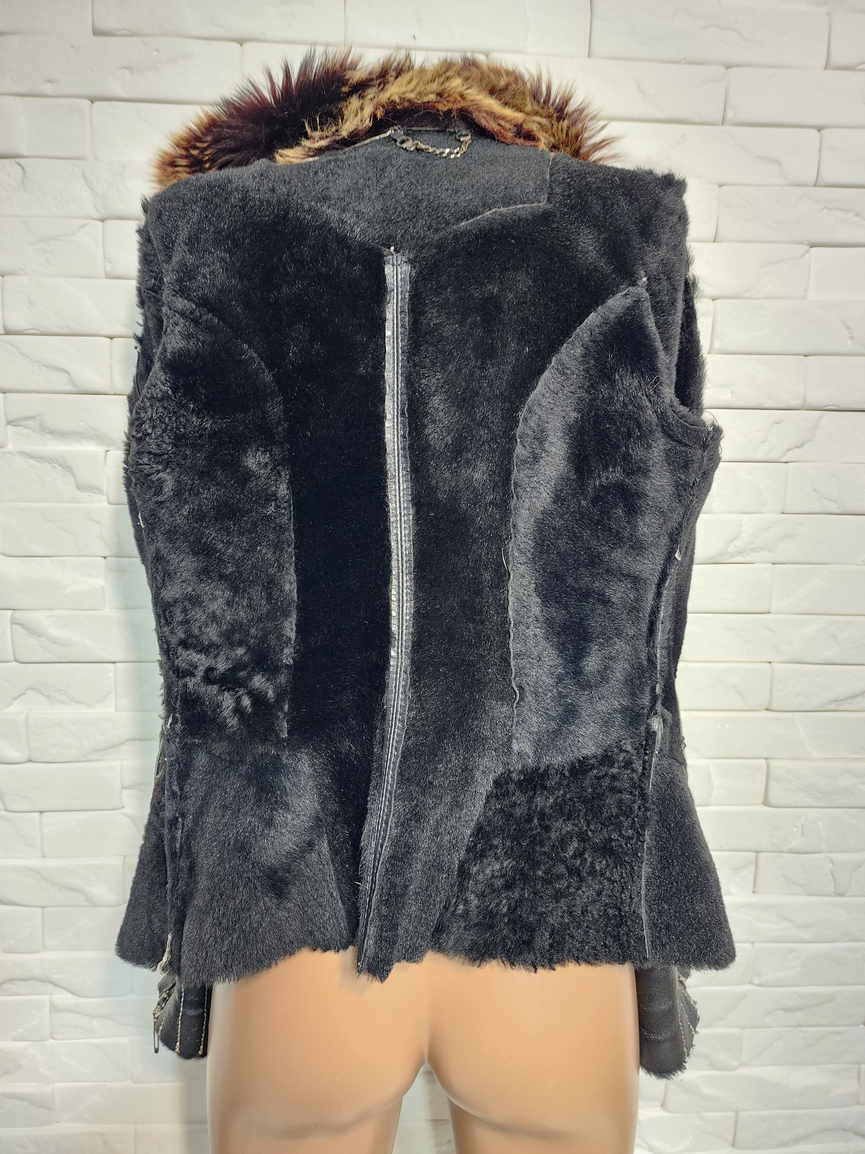 Furla Black Sheepskin Coat: Women's Genuine Fur Hooded Jacket Size XS / US 0-2 / IT 36-38 - 7 Thumbnail