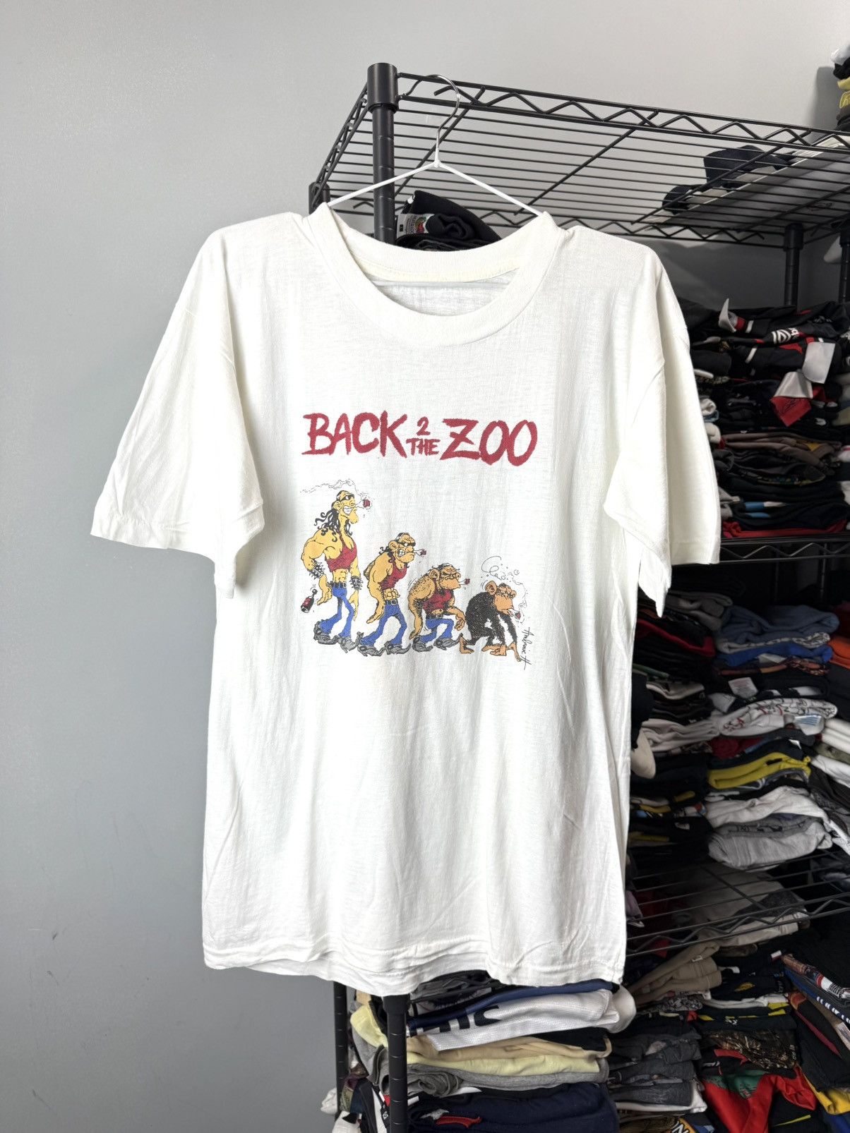 Rap Tees Back To The Zoo Monkey 1990’s Humor Vintage T Shirt Size US M / EU 48-50 / 2 - 1 Thumbnail