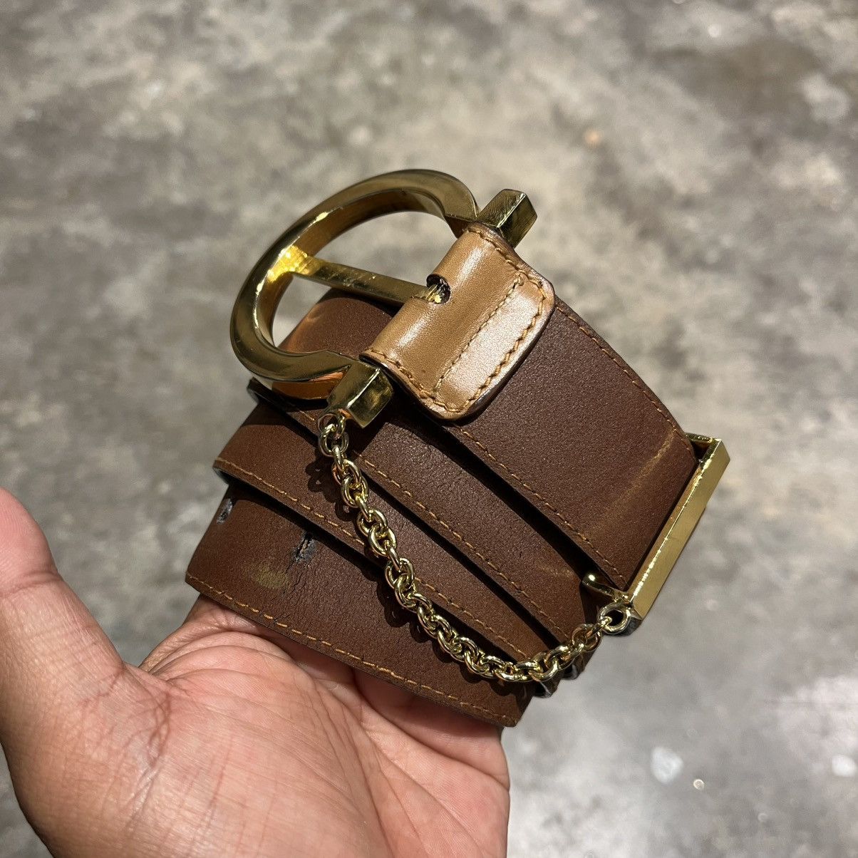 Salvatore Ferragamo Salvatore Ferragamo Tan Leather Belt w/ Gold Hardware Size ONE SIZE - 4 Thumbnail