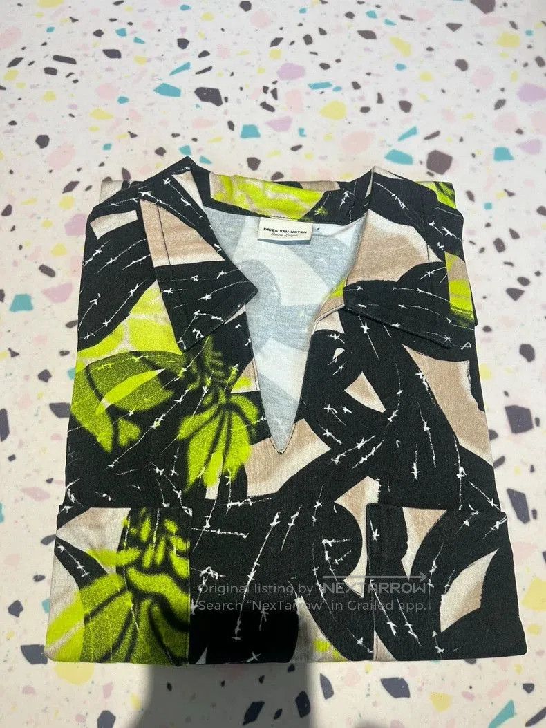 Dries Van Noten Dries Van Noten Printed Short Sleeve Shirt. Size US XL / EU 56 / 4 - 1 Thumbnail