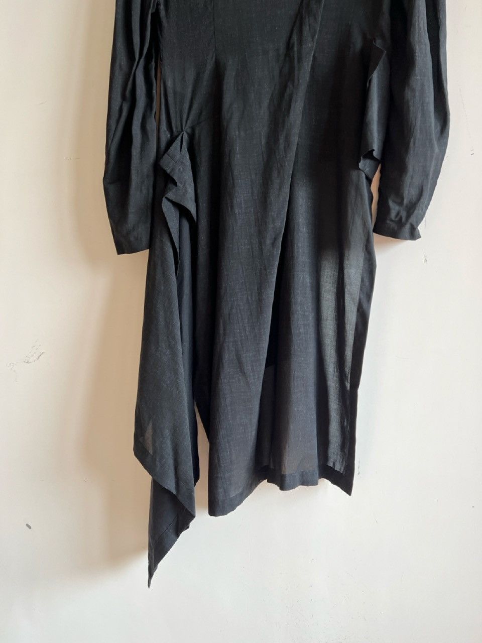 Yohji Yamamoto Yohji Yamamoto Femme - Tencel Asymmetric Long Shirt Jacket Size S / US 4 / IT 40 - 6 Thumbnail
