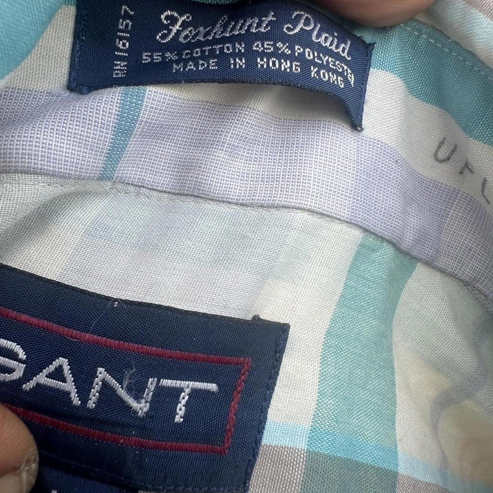 Gant vintage men blue and white plaid button-up shirt #plaidshirt Size US M / EU 48-50 / 2 - 4 Thumbnail