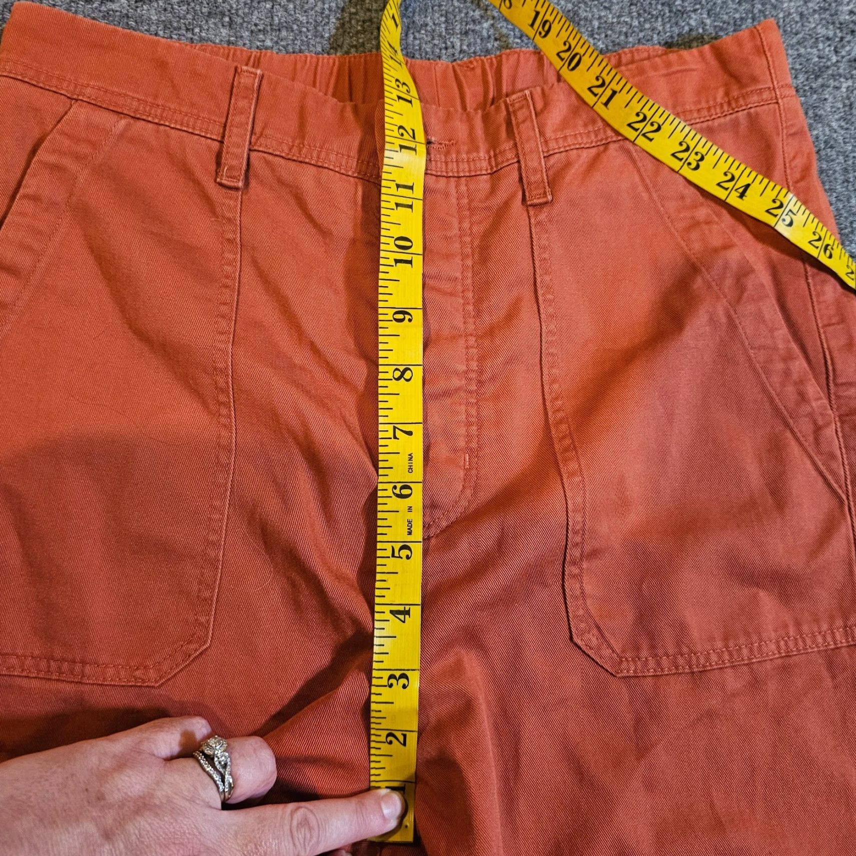 Xirena XIRENA Pants Womens XS Orange Cropped Cuffed High Rise Canvas Casual Bohemian Accent/Basic Wear Size 26" / US 2 / IT 38 - 6 Thumbnail